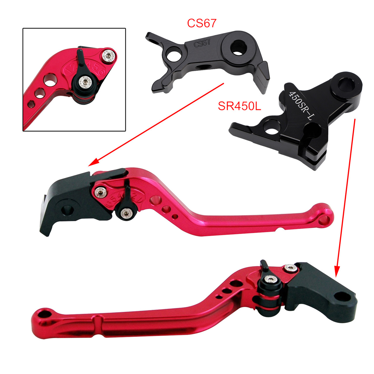 2024-2026 VOGE DS900X 900DSX Racing Brake & Clutch Levers Red Generic