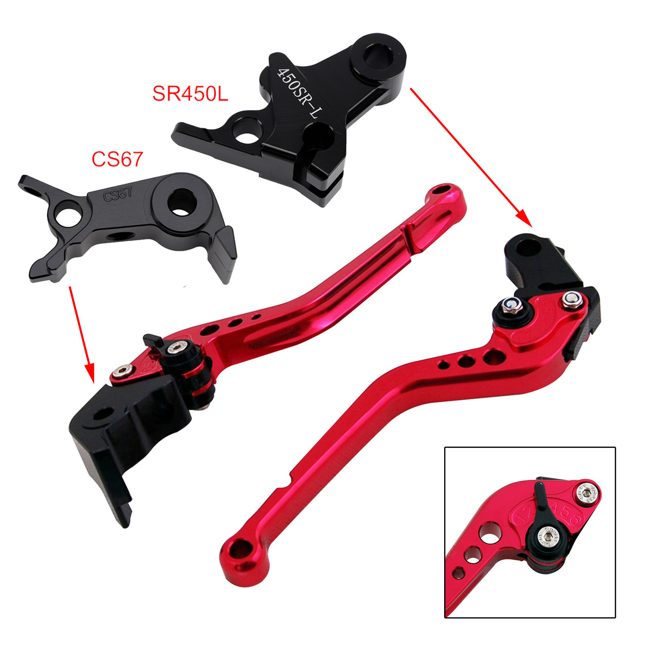 2024-2026 VOGE DS900X 900DSX Racing Brake & Clutch Levers Red Generic