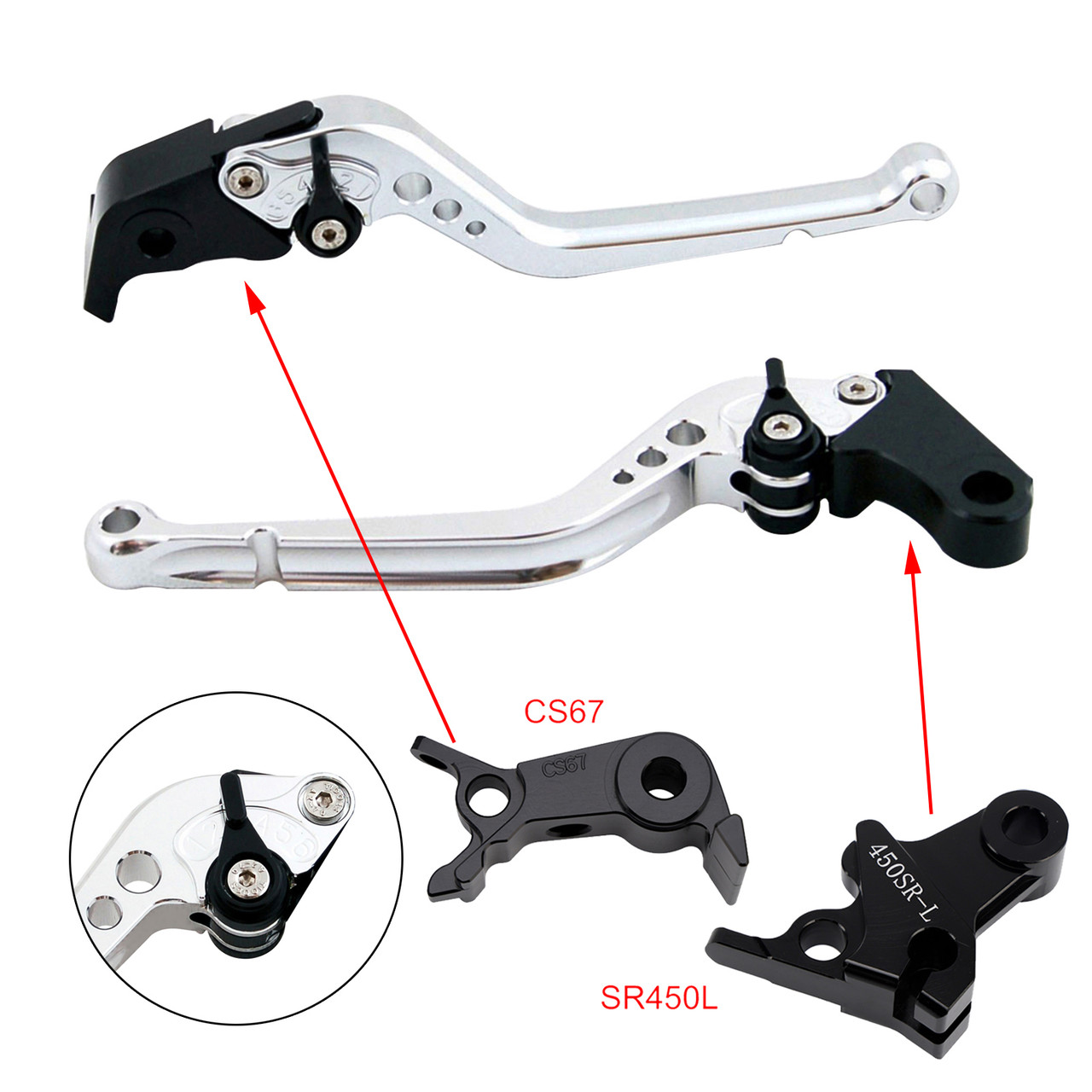 2024-2026 VOGE DS900X 900DSX Racing Brake & Clutch Levers Silver Generic