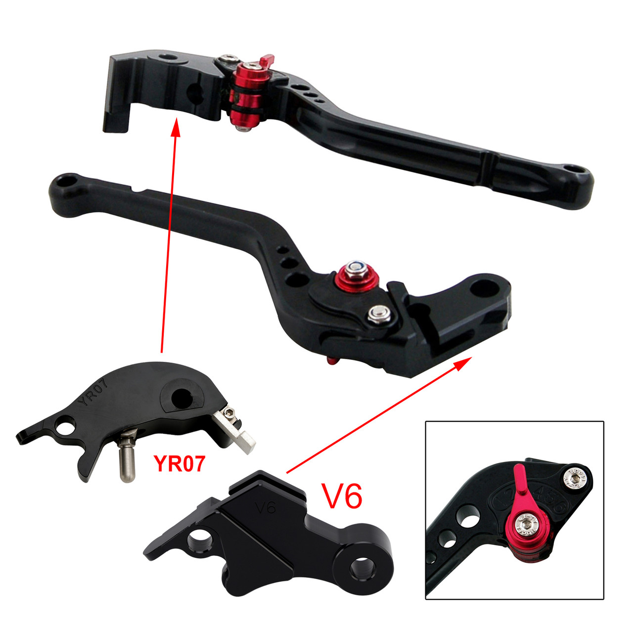2024-2025 YAMAHA XSR900 XSR900GP 2pcs Racing Brake & Clutch Levers Black Generic
