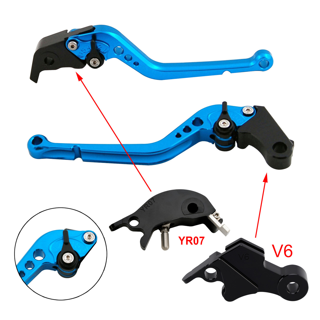 2024-2025 YAMAHA XSR900 XSR900GP 2pcs Racing Brake & Clutch Levers Blue Generic