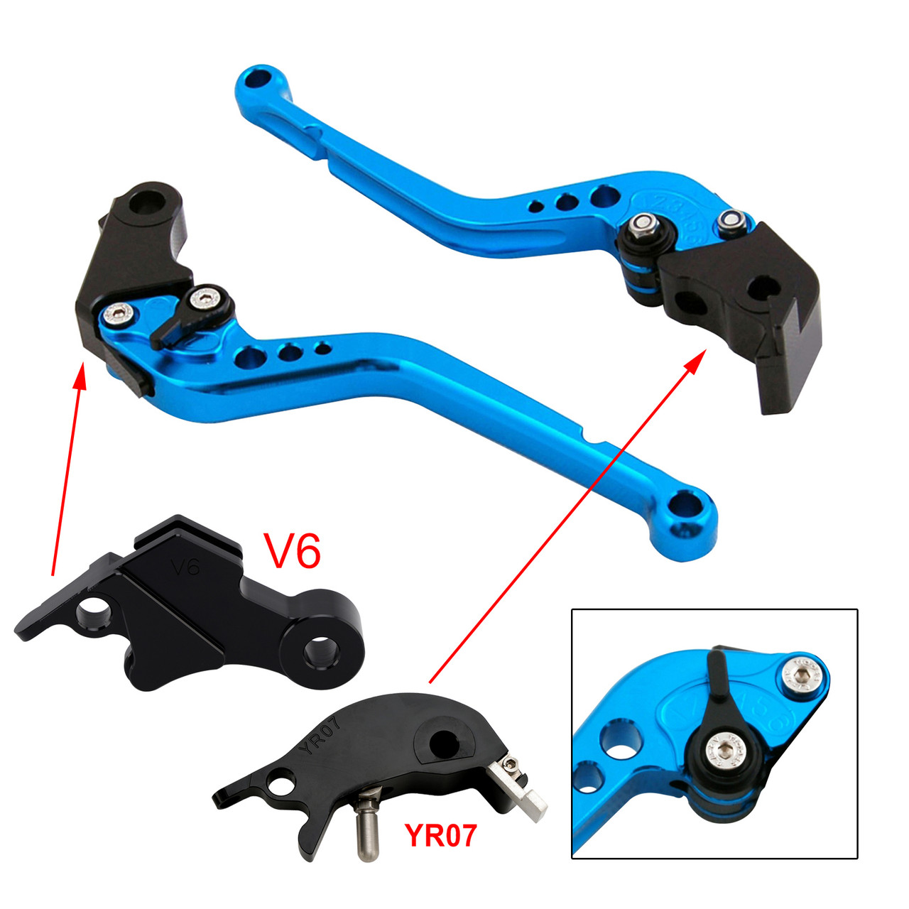2024-2025 YAMAHA XSR900 XSR900GP 2pcs Racing Brake & Clutch Levers Blue Generic