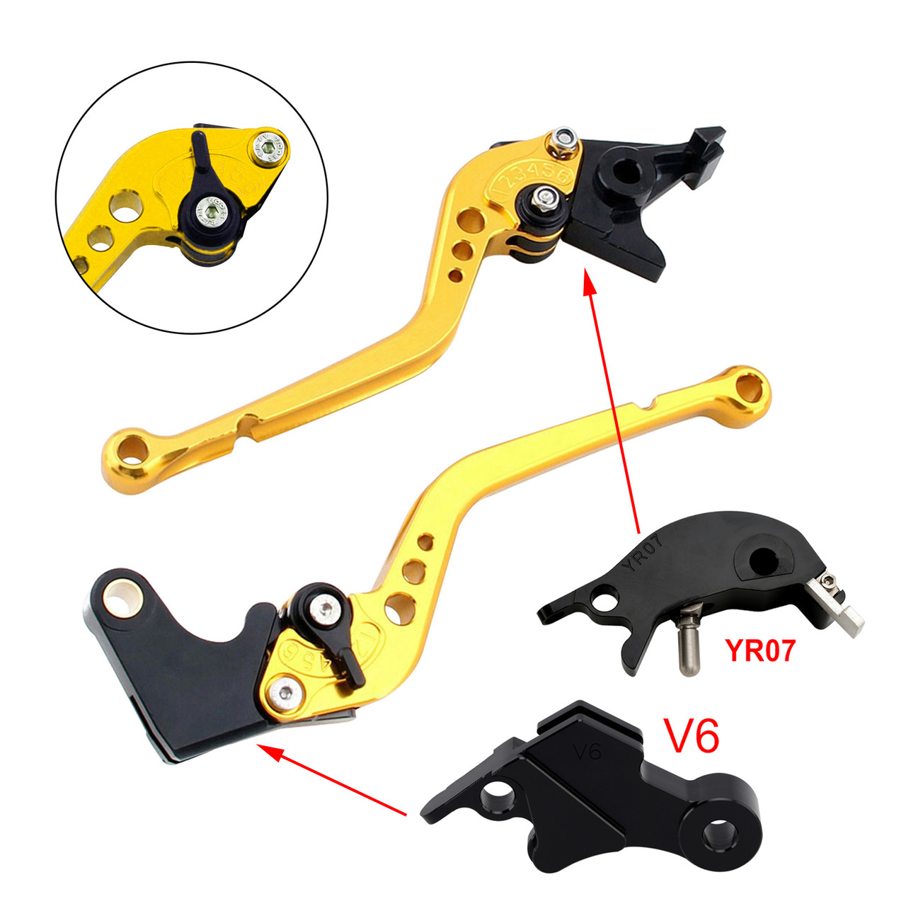 2024-2025 YAMAHA MT-09 YAMAHA MT-09SP 2pcs Racing Brake & Clutch Levers Gold Generic