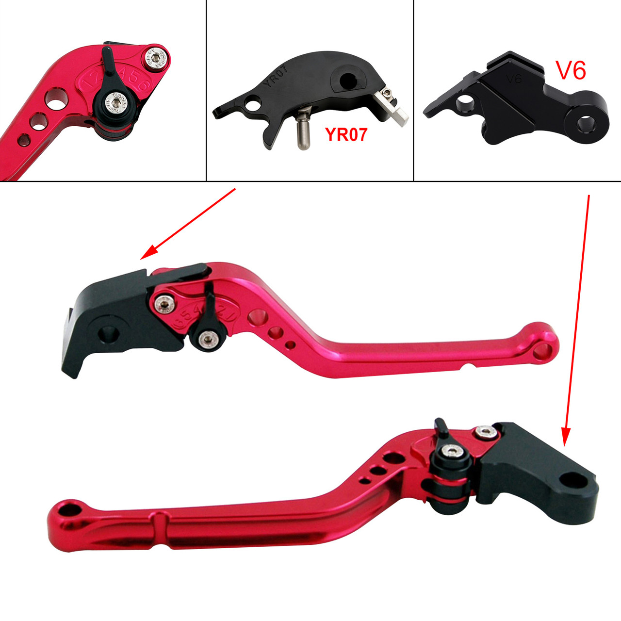 2024-2025 YAMAHA XSR900 XSR900GP 2pcs Racing Brake & Clutch Levers Red Generic