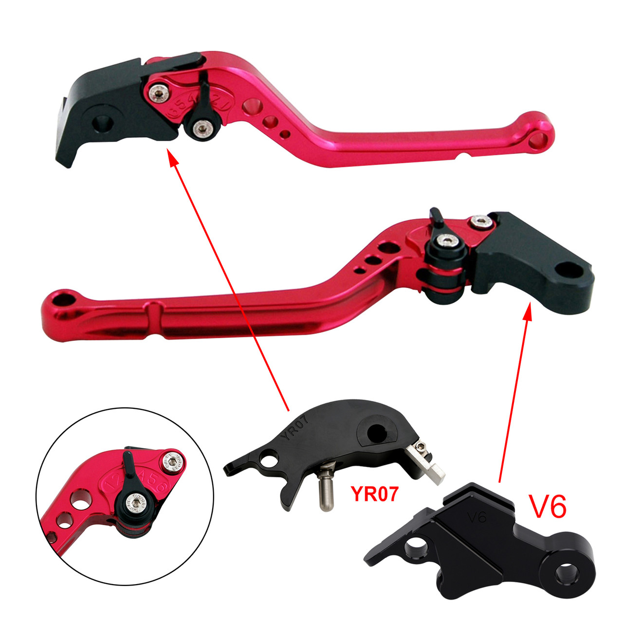 2024-2025 YAMAHA XSR900 XSR900GP 2pcs Racing Brake & Clutch Levers Red Generic