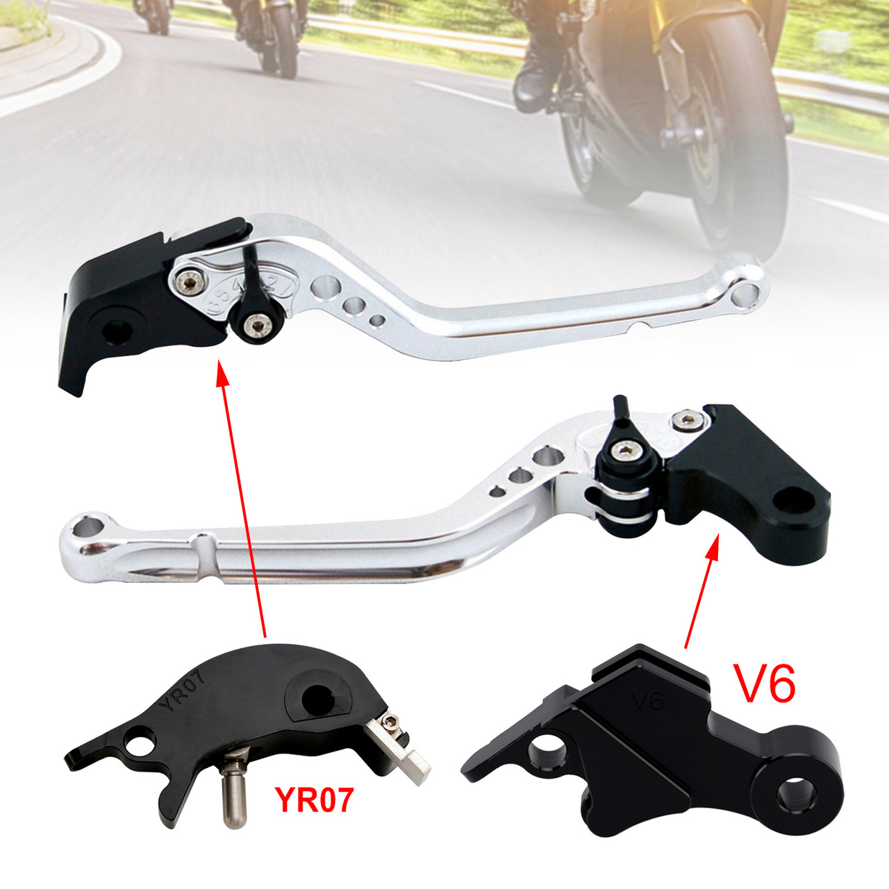 2024-2025 YAMAHA MT-09 YAMAHA MT-09SP 2pcs Racing Brake & Clutch Levers Silver Generic