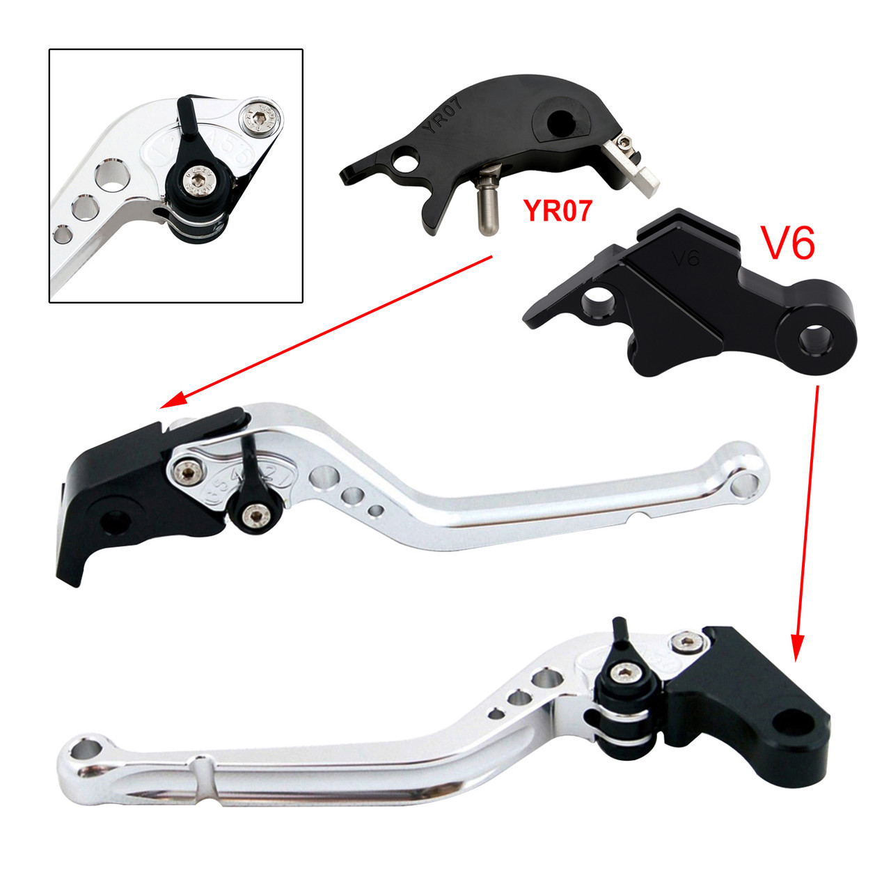 2024-2025 YAMAHA MT-09 YAMAHA MT-09SP 2pcs Racing Brake & Clutch Levers Silver Generic