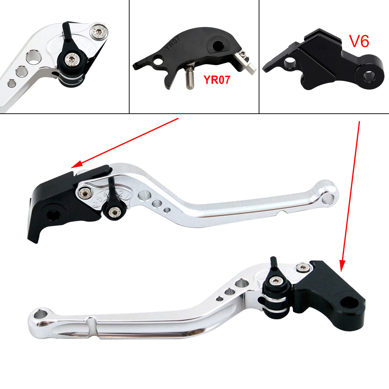 2024-2025 YAMAHA XSR900 XSR900GP 2pcs Racing Brake & Clutch Levers Silver Generic