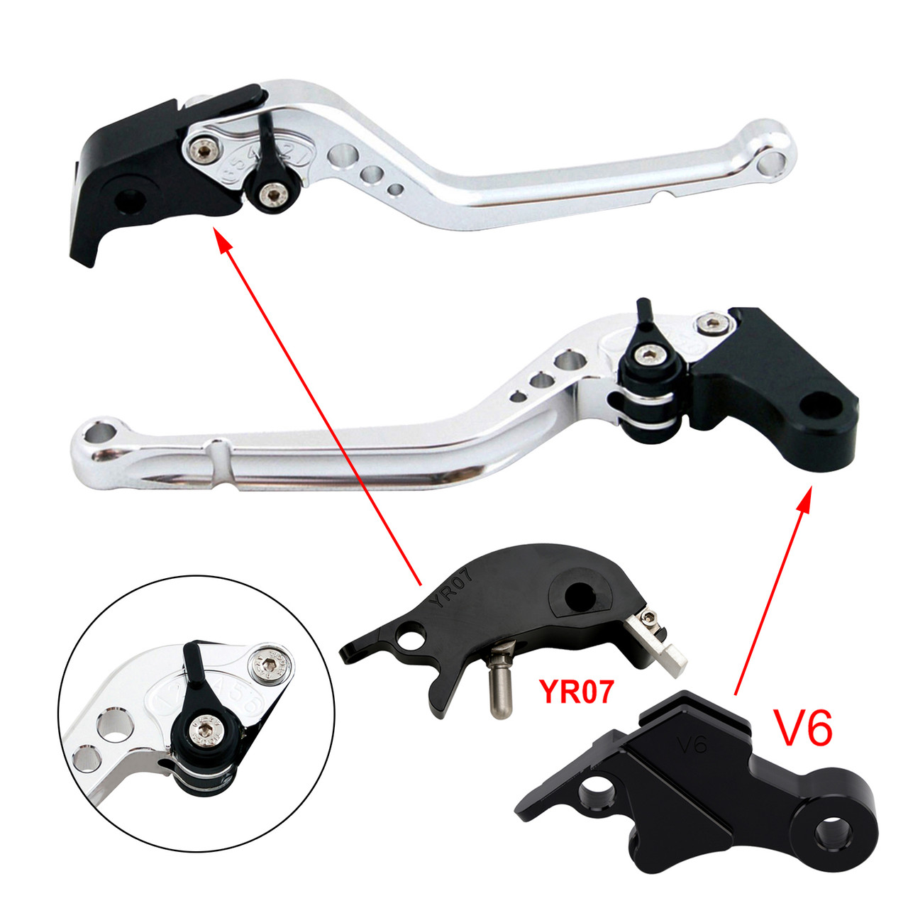 2024-2025 YAMAHA XSR900 XSR900GP 2pcs Racing Brake & Clutch Levers Silver Generic