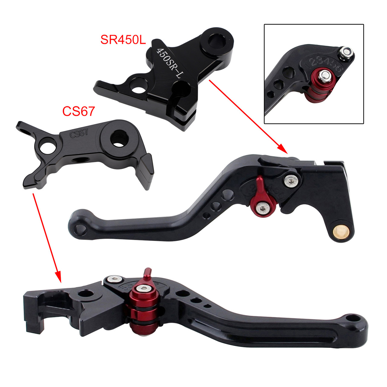 2024-2026 VOGE DS900X 900DSX Short Clutch Brake Lever Black Generic