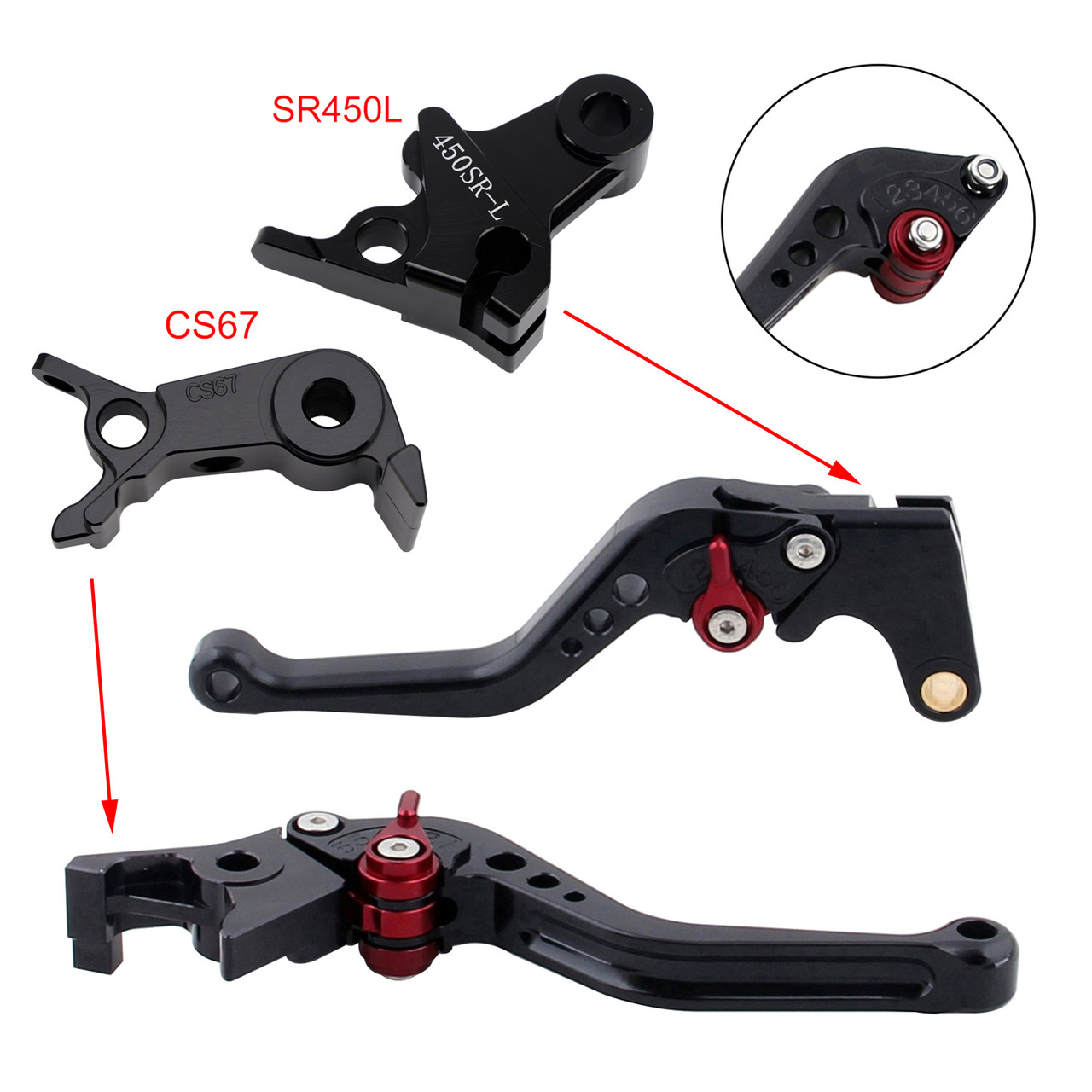 2024-2026 VOGE DS900X 900DSX Short Clutch Brake Lever Black Generic