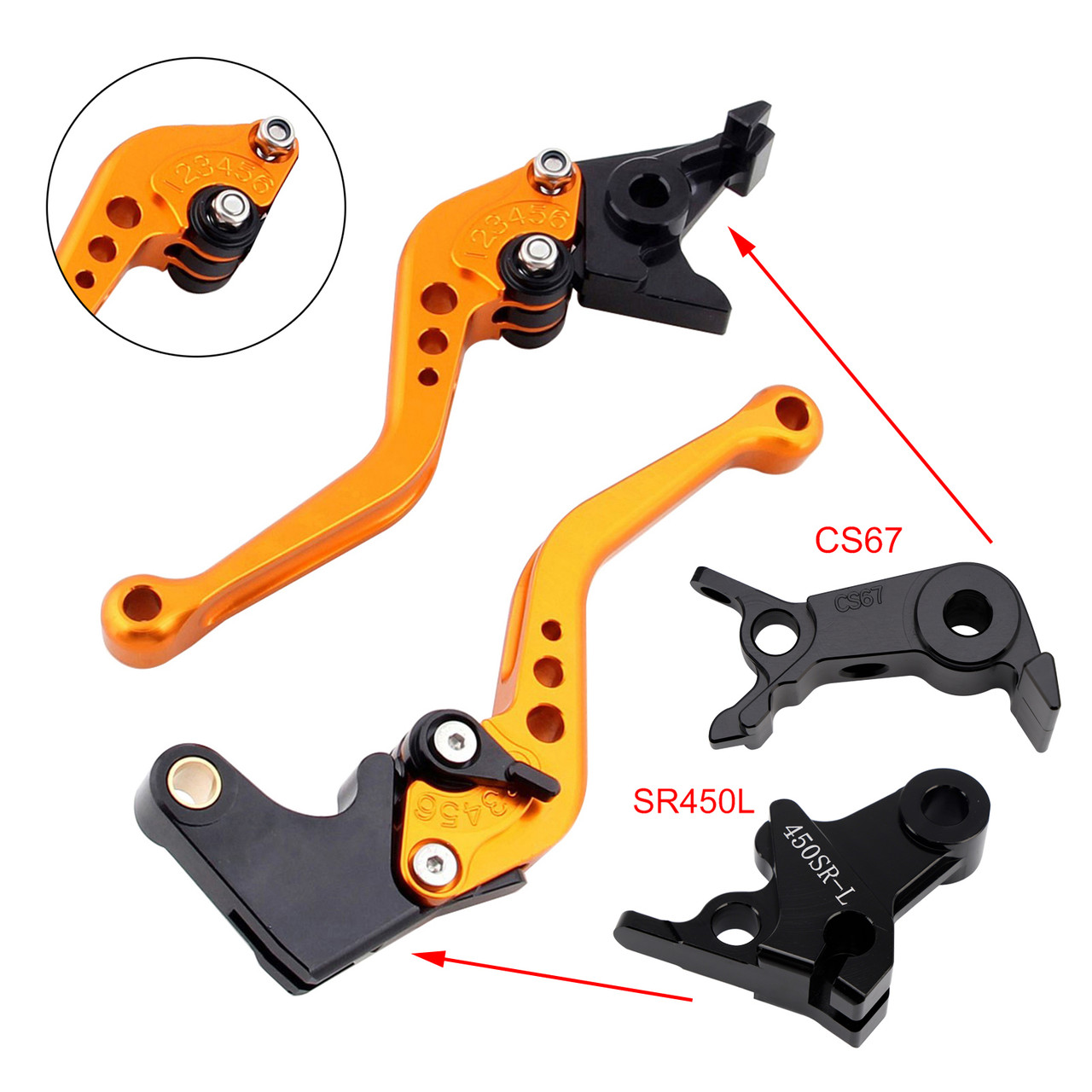 2024-2026 VOGE DS900X 900DSX Short Clutch Brake Lever Gold Generic