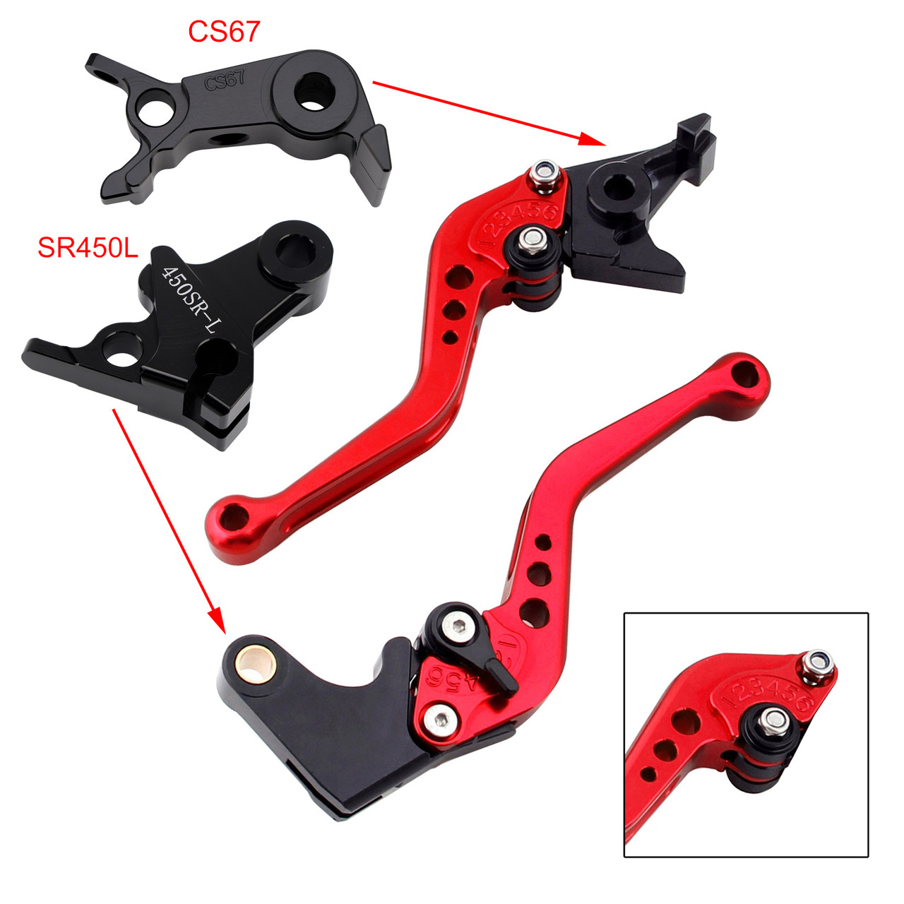 2024-2026 VOGE DS900X 900DSX Short Clutch Brake Lever Red Generic