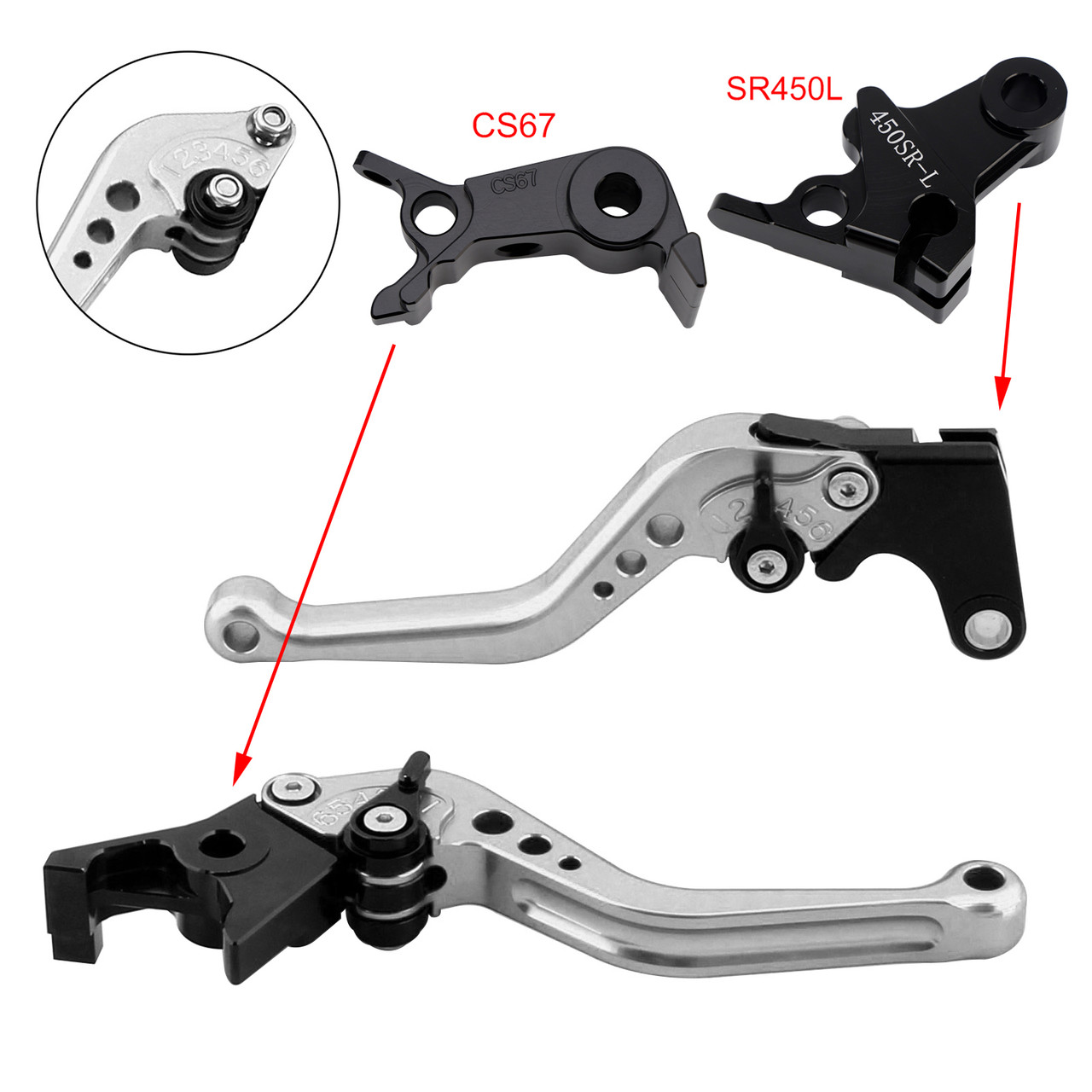 2024-2026 VOGE DS900X 900DSX Short Clutch Brake Lever Silver Generic