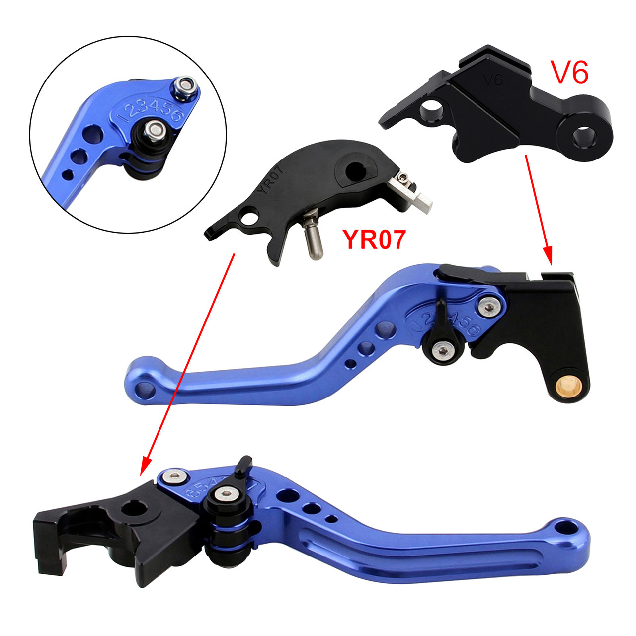 2024-2025 YAMAHA XSR900 XSR900GP MT-09 MT-09SP Short Clutch Brake Lever Blue Generic