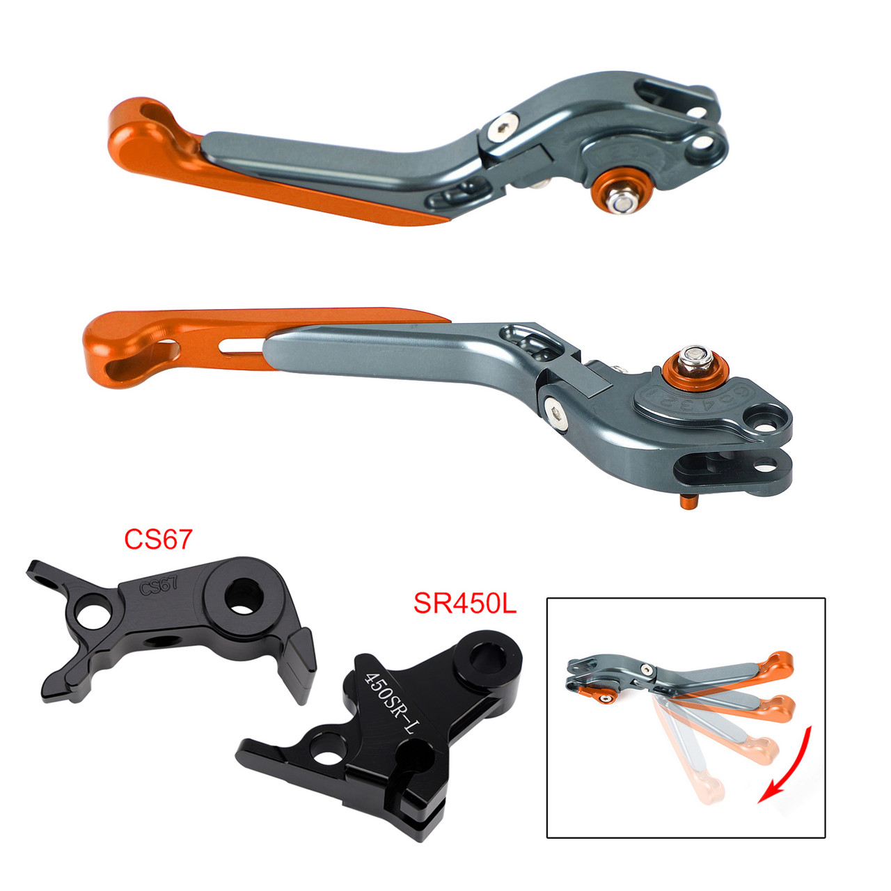 2024-2026 VOGE DS900X 900DSX Adjustable Folding Extendable Brake & Clutch Levers Orange Generic