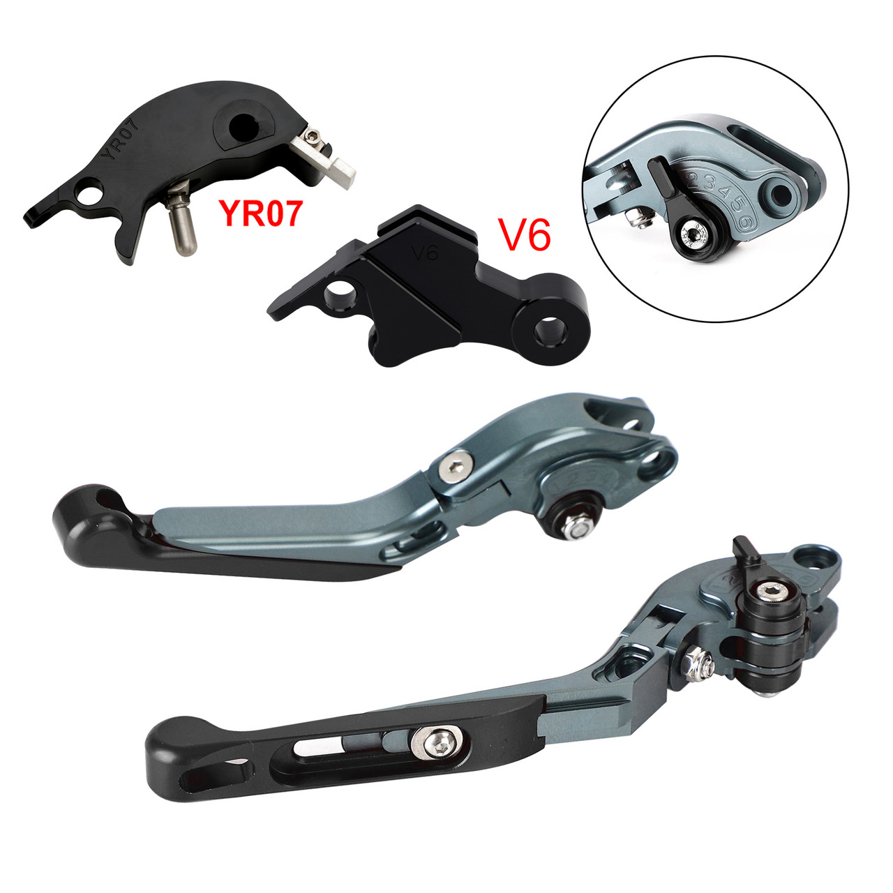 2024-2025 YAMAHA XSR900 XSR900GP Adjustable Folding Extendable Levers Black Generic