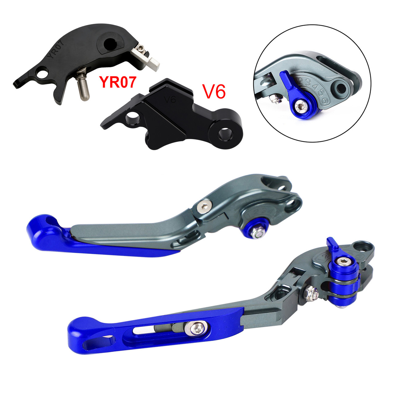2024-2025 YAMAHA XSR900 XSR900GP Adjustable Folding Extendable Levers Blue Generic