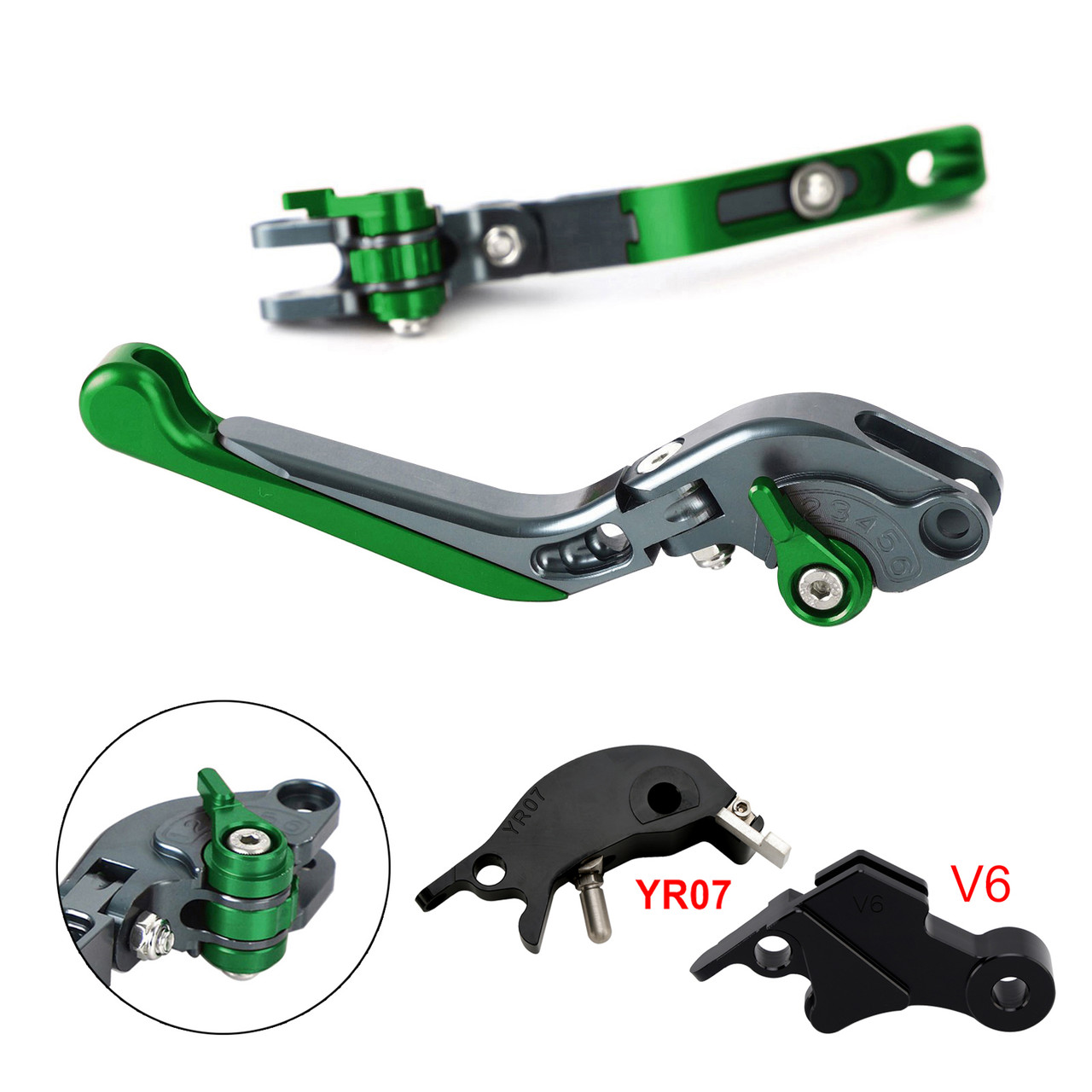 2024-2025 YAMAHA MT-09 MT-09SP Adjustable Folding Extendable Levers Green Generic