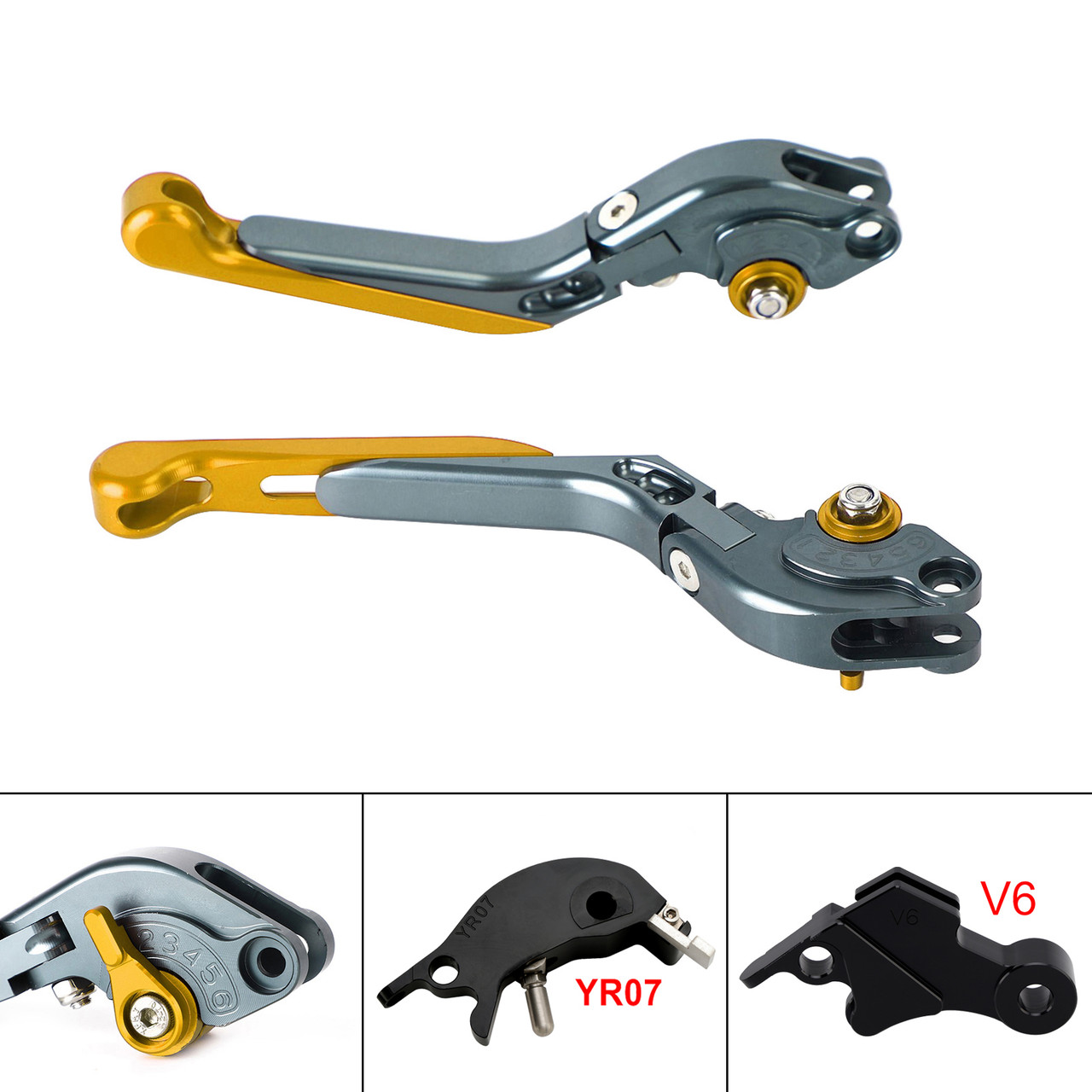 2024-2025 YAMAHA XSR900 XSR900GP Adjustable Folding Extendable Levers Gold Generic