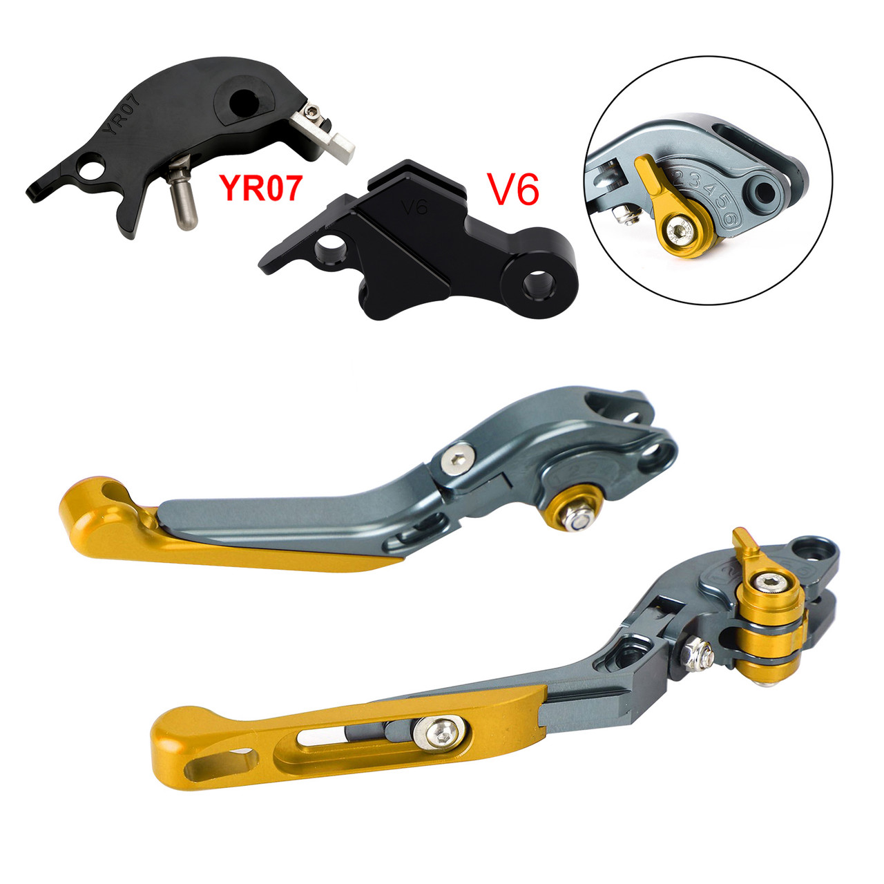 2024-2025 YAMAHA XSR900 XSR900GP Adjustable Folding Extendable Levers Gold Generic