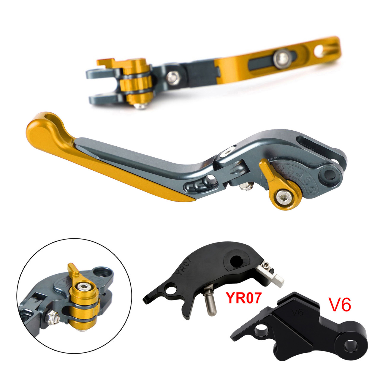 2024-2025 YAMAHA XSR900 XSR900GP Adjustable Folding Extendable Levers Gold Generic