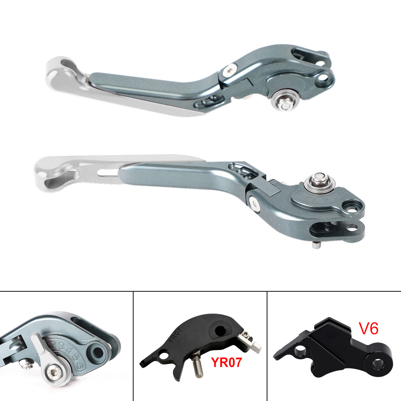 2024-2025 YAMAHA XSR900 XSR900GP Adjustable Folding Extendable Levers Silver Generic