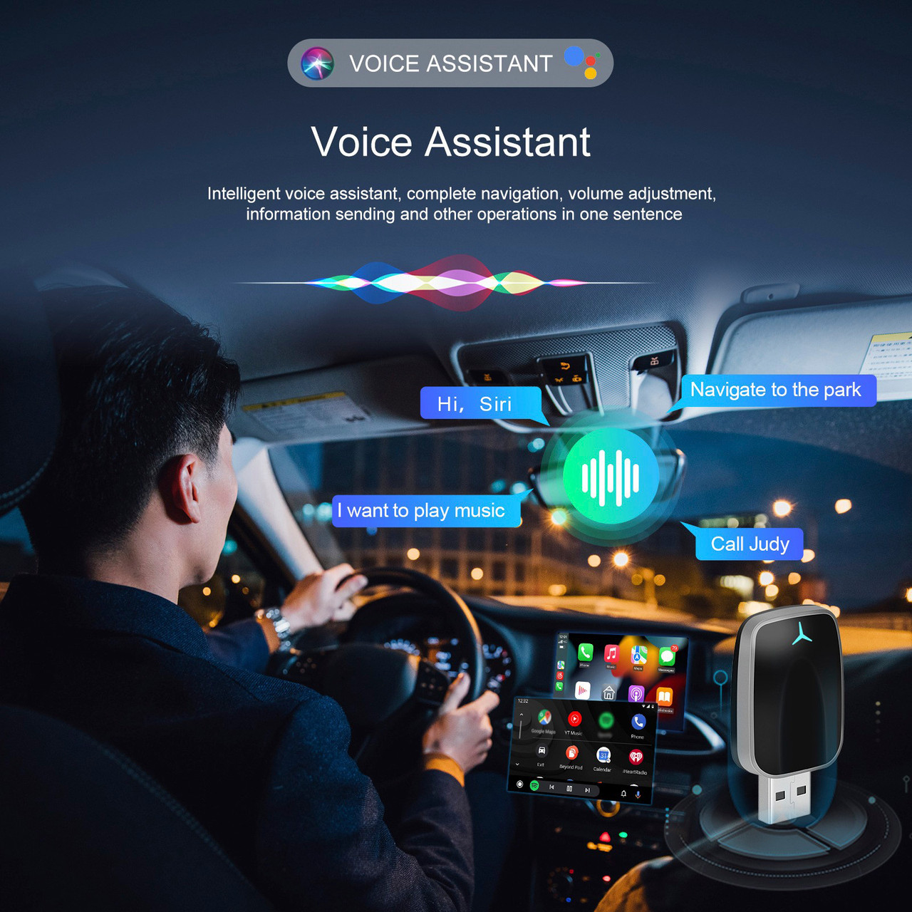 2 in 1 Wireless Apple Carplay Android Auto Adapter USB Car Dongle Connect Box A