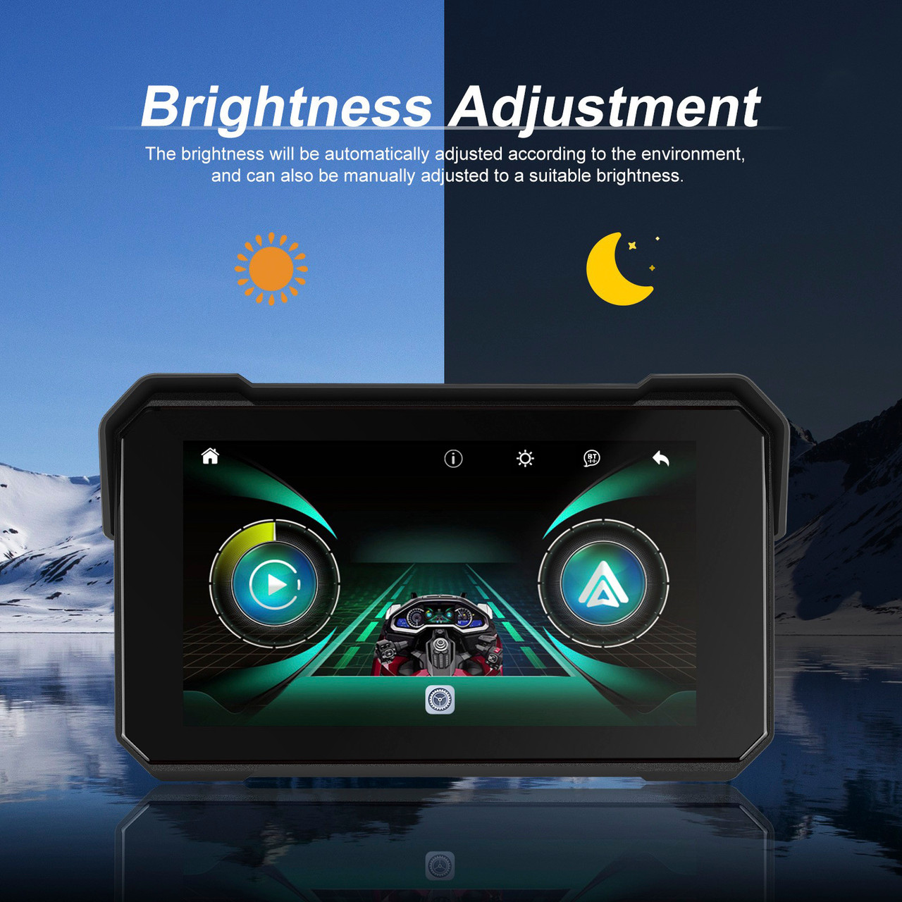 5-inch Wireless CarPlay Android Auto Navigation Waterproof for Motorcycles