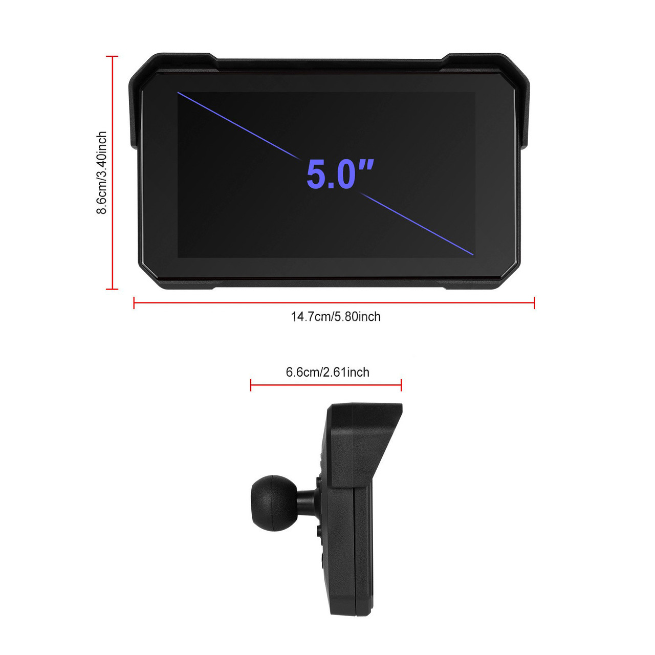 5-inch Wireless CarPlay Android Auto Navigation Waterproof for Motorcycles