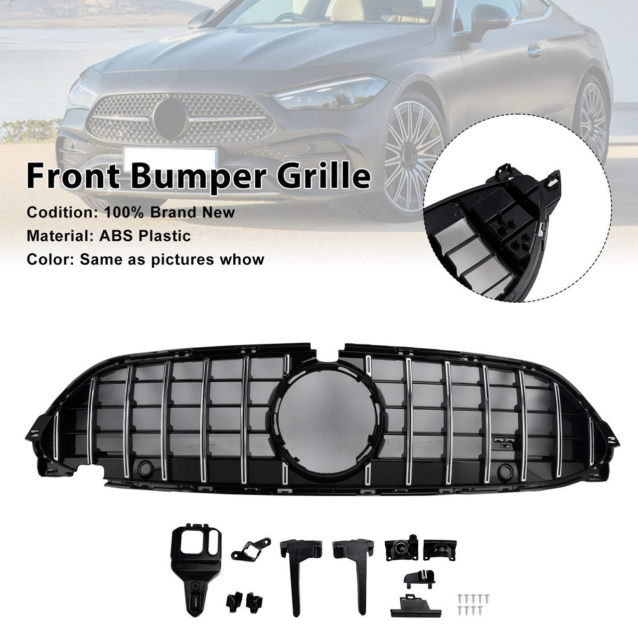 2024-2026 Mercedes-Benz CLE-Class W236 A236 C236 CLE300 CLE450 Front Bumper Grille with camera hole Generic