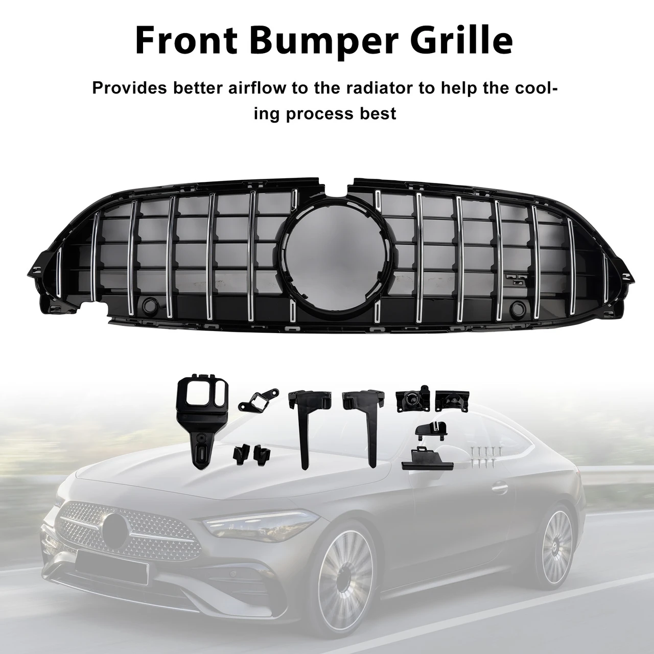 2024-2026 Mercedes-Benz CLE-Class W236 A236 C236 CLE300 CLE450 Front Bumper Grille with camera hole Generic