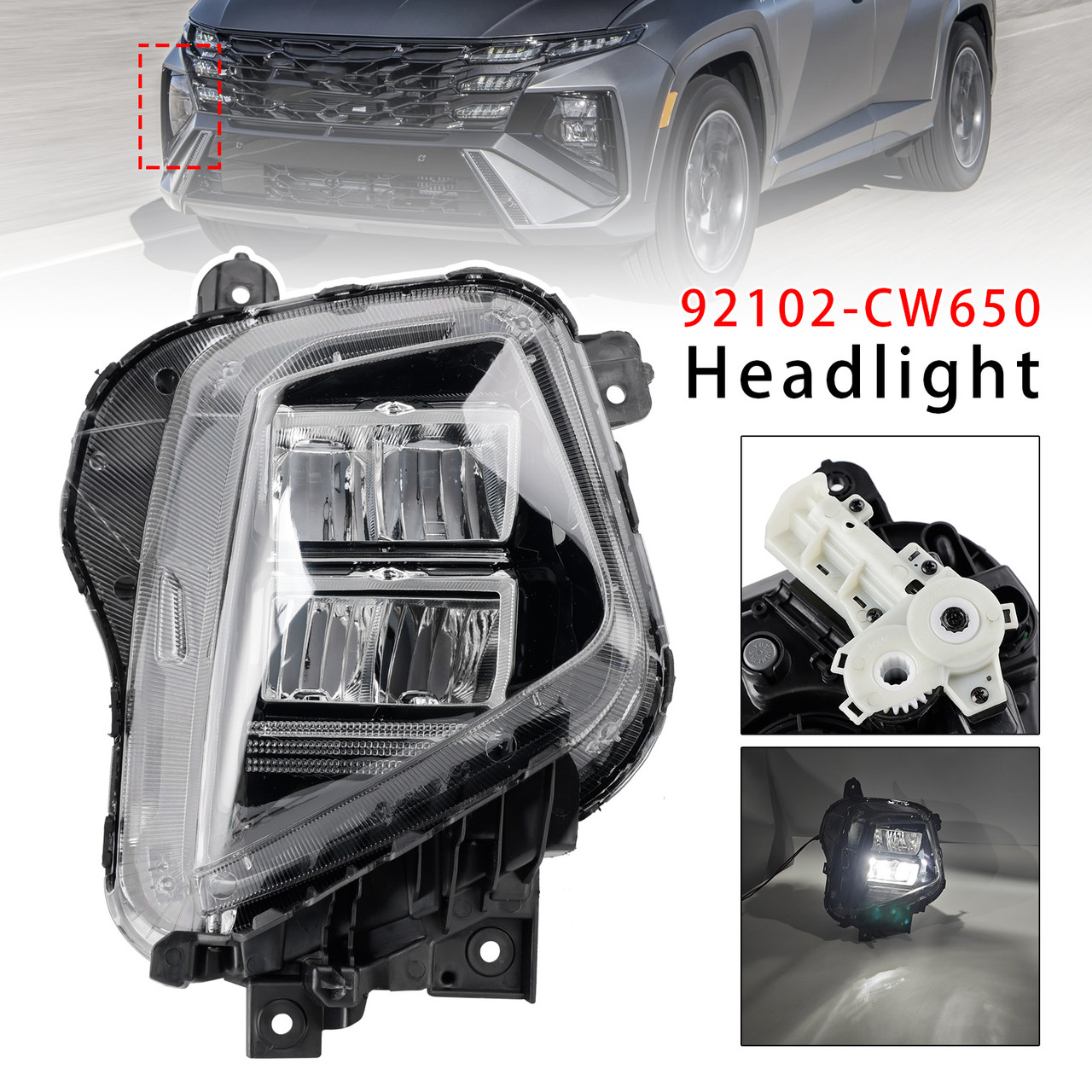 2025-2026 Hyundai Tucson Front Right Side Headlight Assembly 92102-CW650 Generic