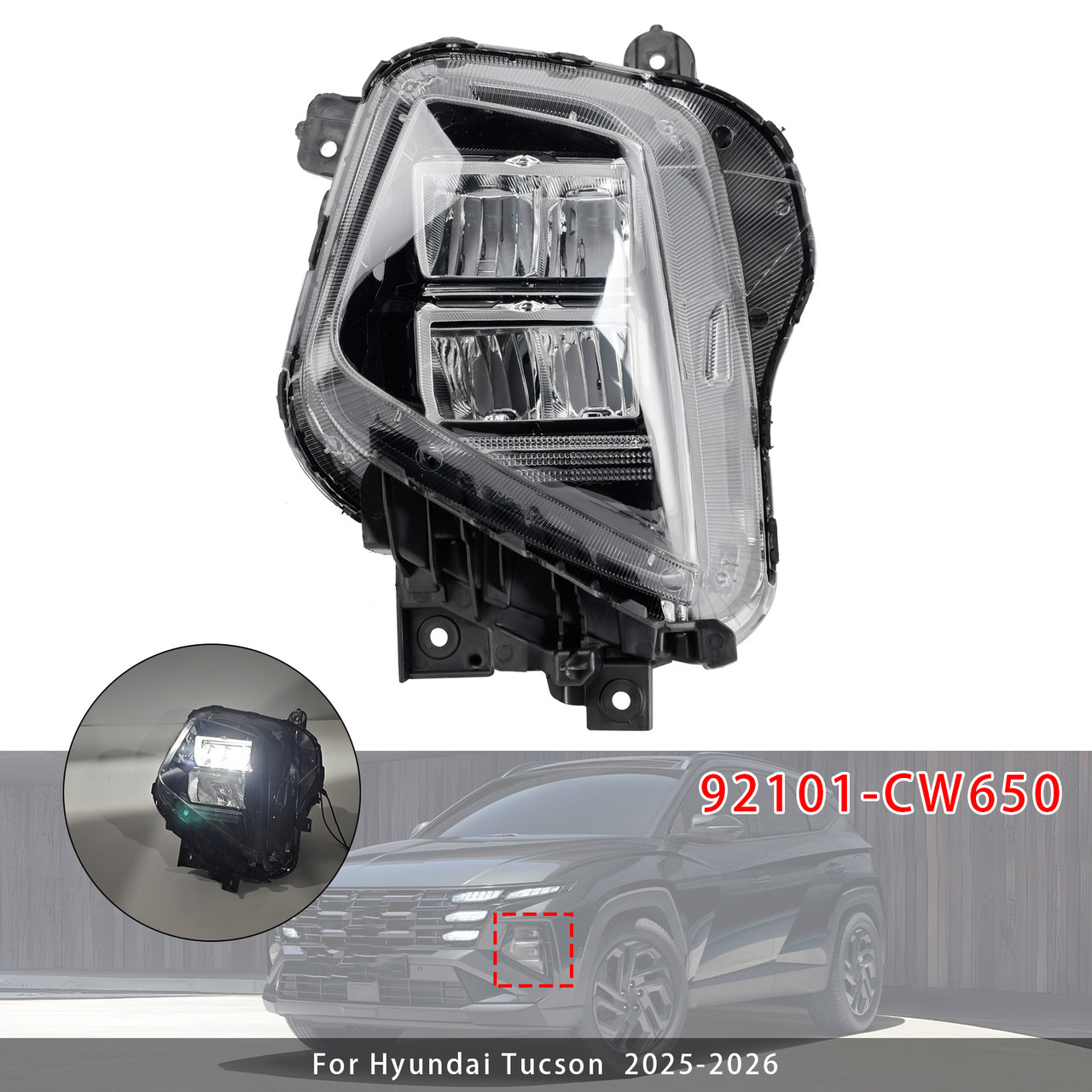 2025-2026 Hyundai Tucson Front Left Side Headlight Assembly 92101-CW650 Generic