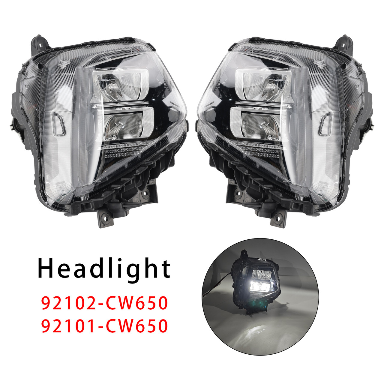 2025-2026 Hyundai Tucson Front Left+Right Headlight Assembly 92102-CW650 92101-CW650 Generic