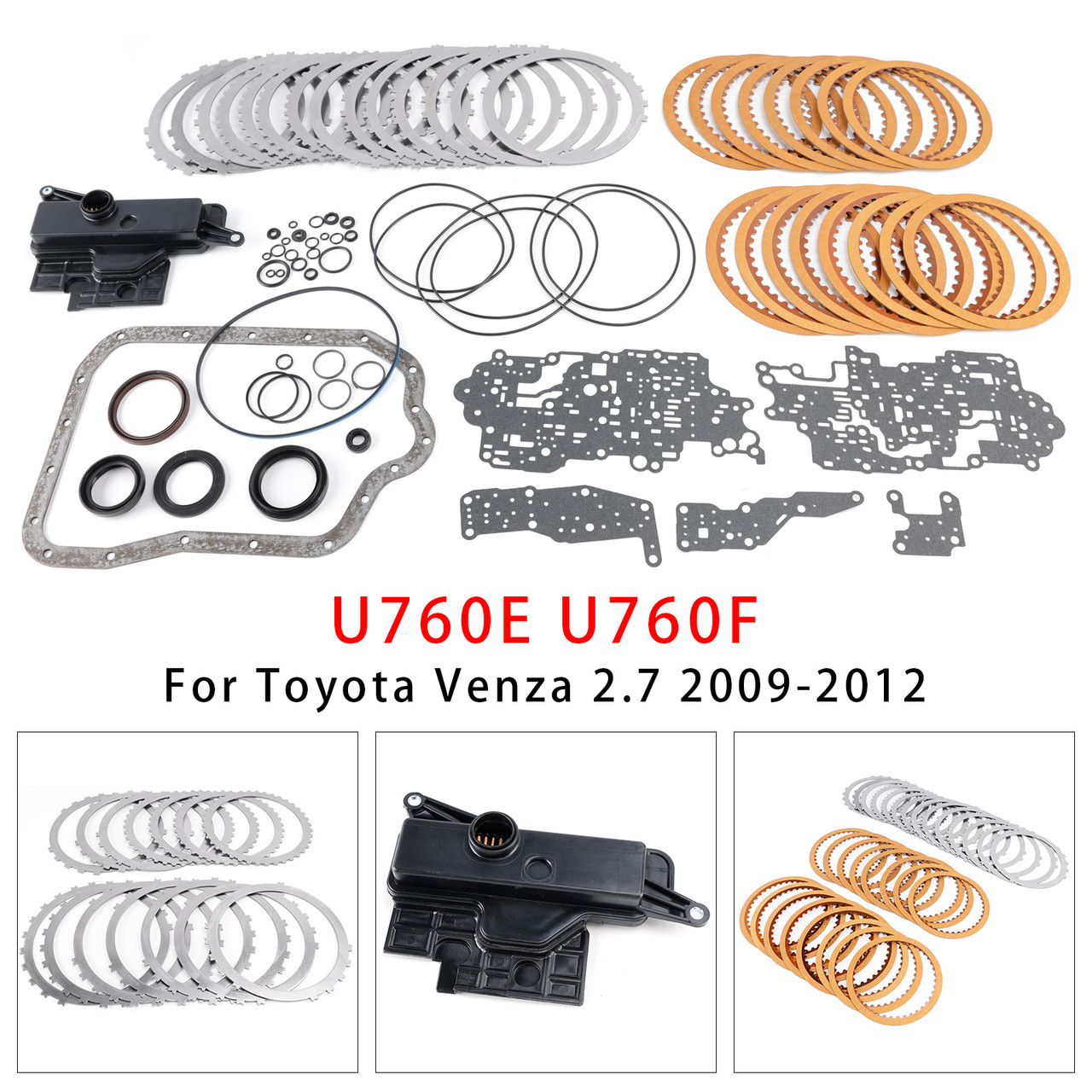 2009-2012 Toyota Camry 2.4 Transmission Master Rebuild Kit W/ Filter U760E U760F Generic