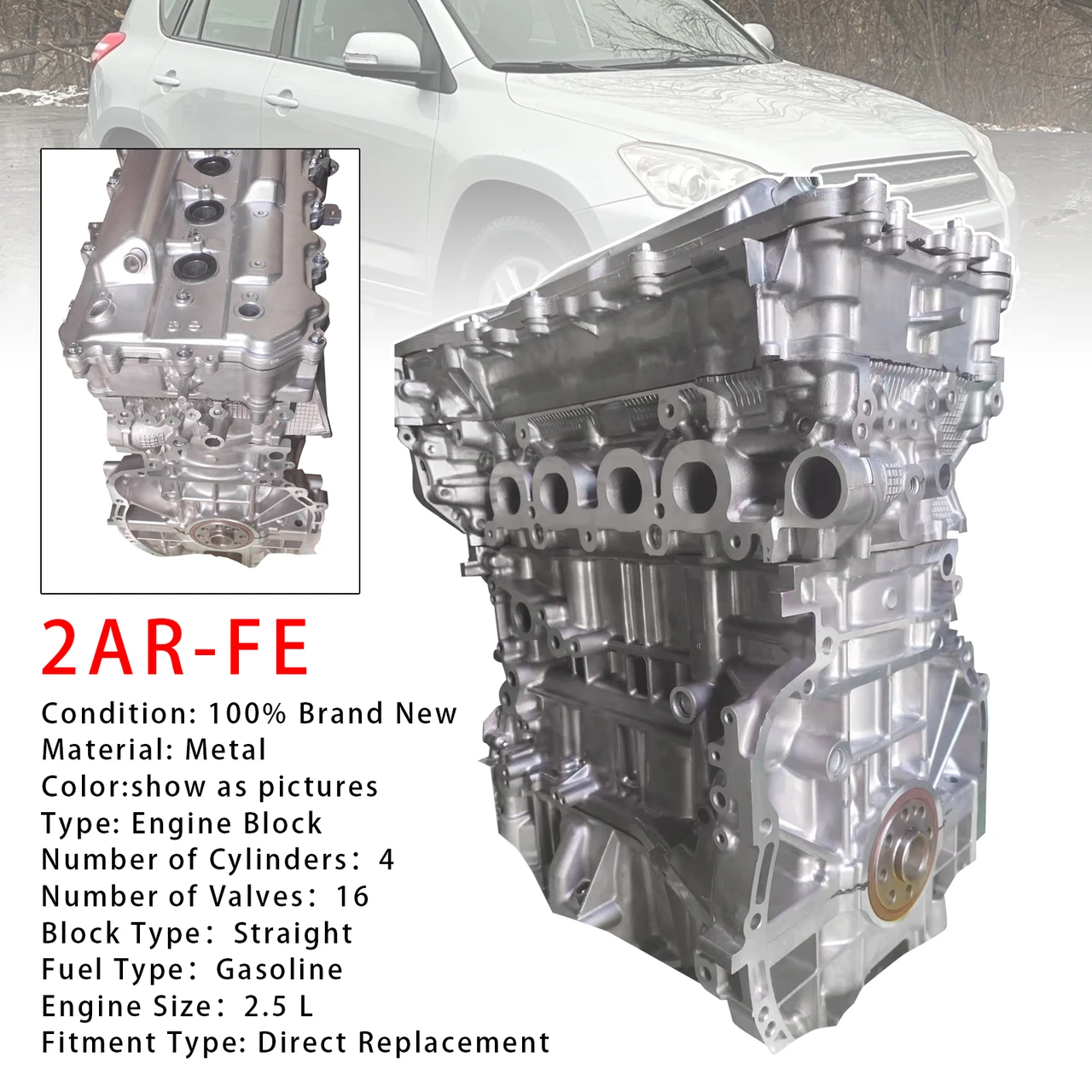 2009-2012 Toyota RAV4 2.5L 4CYL Engine Motor Block 2AR-FE Generic