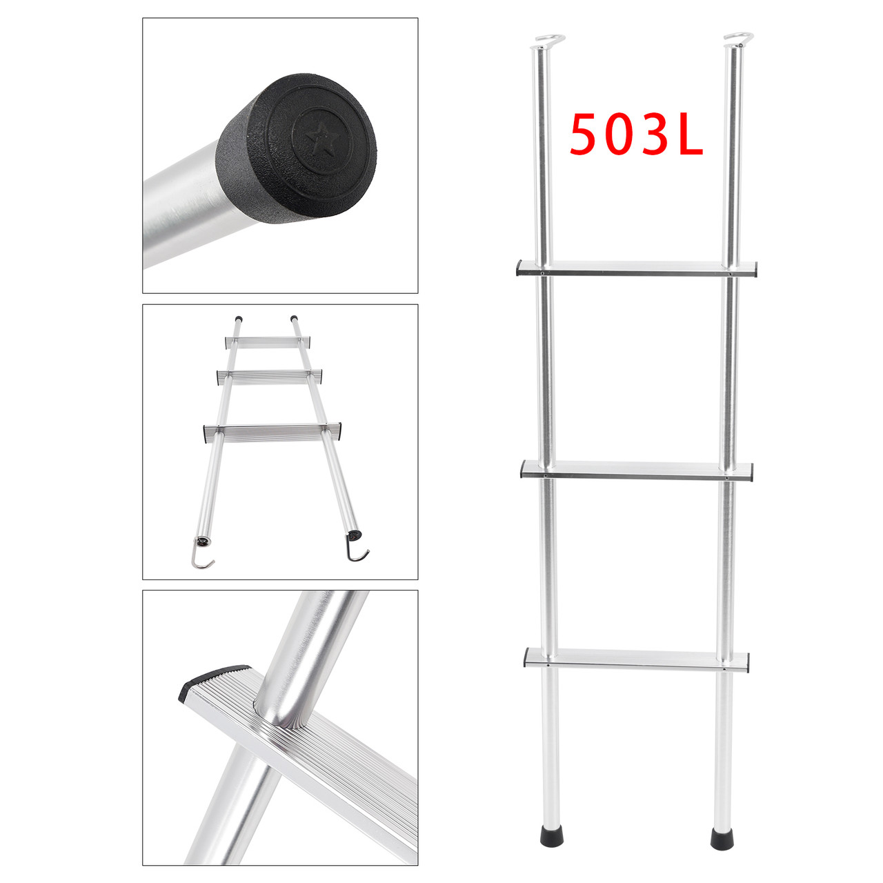 503L 48" Aluminum Universal RV/Motorhome Ladder Extension For all 1" Tube RV/Motorhome Ladders