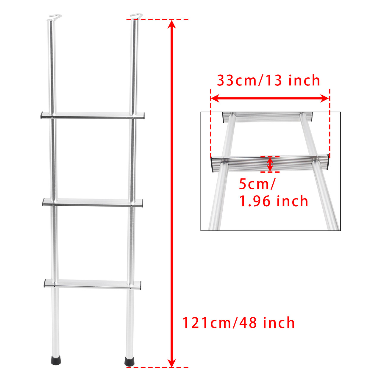 503L 48" Aluminum Universal RV/Motorhome Ladder Extension For all 1" Tube RV/Motorhome Ladders