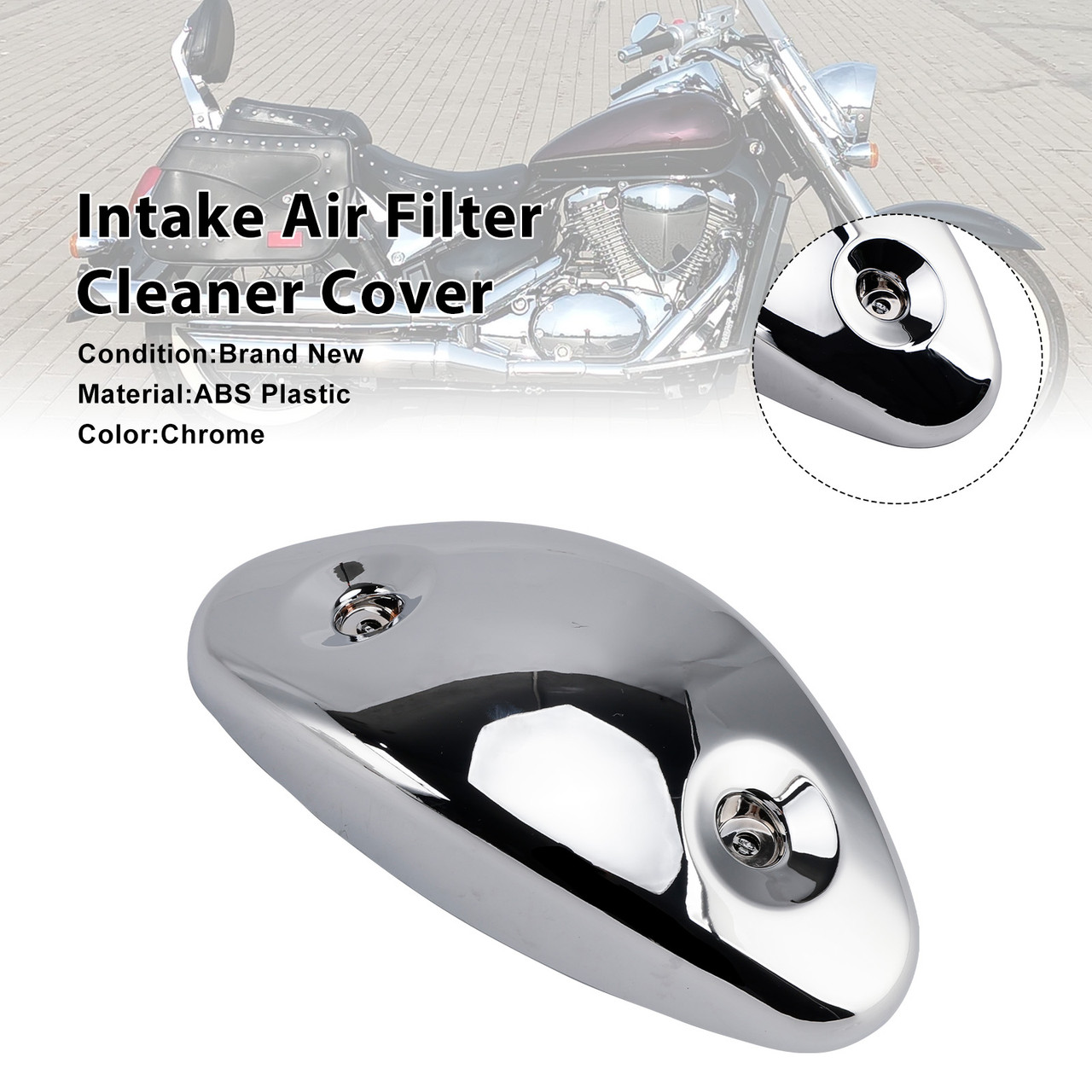 2001-2008 Suzuki Boulevard C50/ Intruder VL800 Intake Air Filter Cleaner Cover Chrome Generic