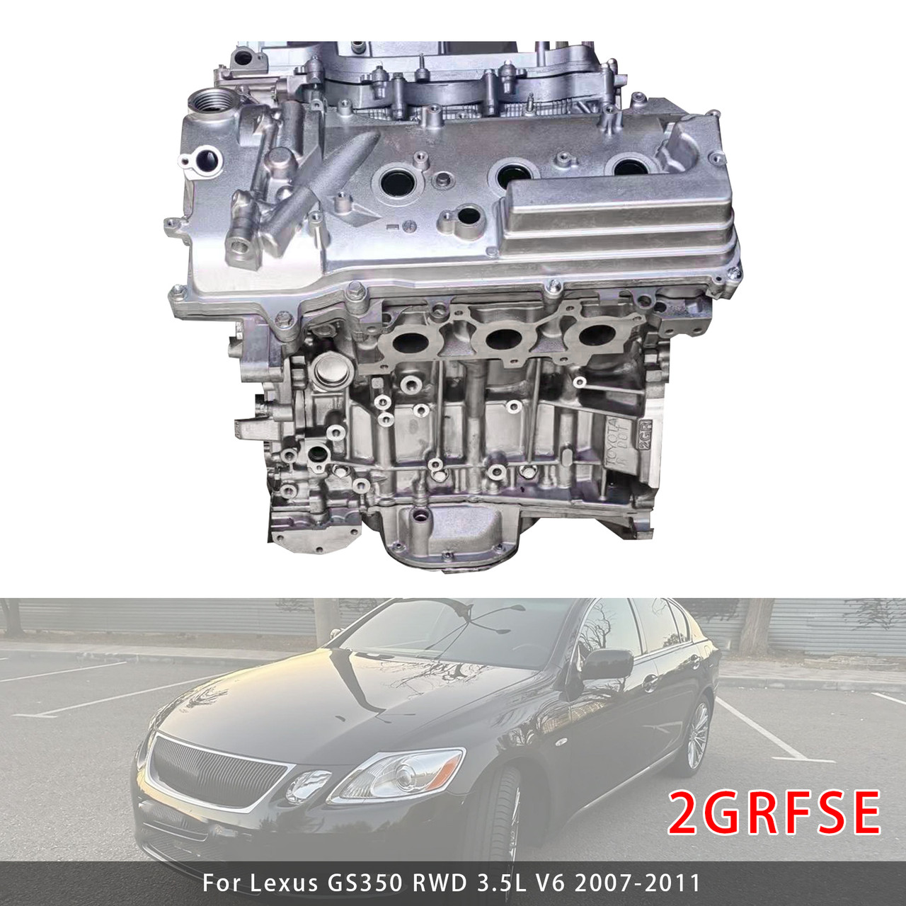 2007-2011 Lexus GS350 RWD 3.5L V6 Engine Motor Block 2GRFSE Generic