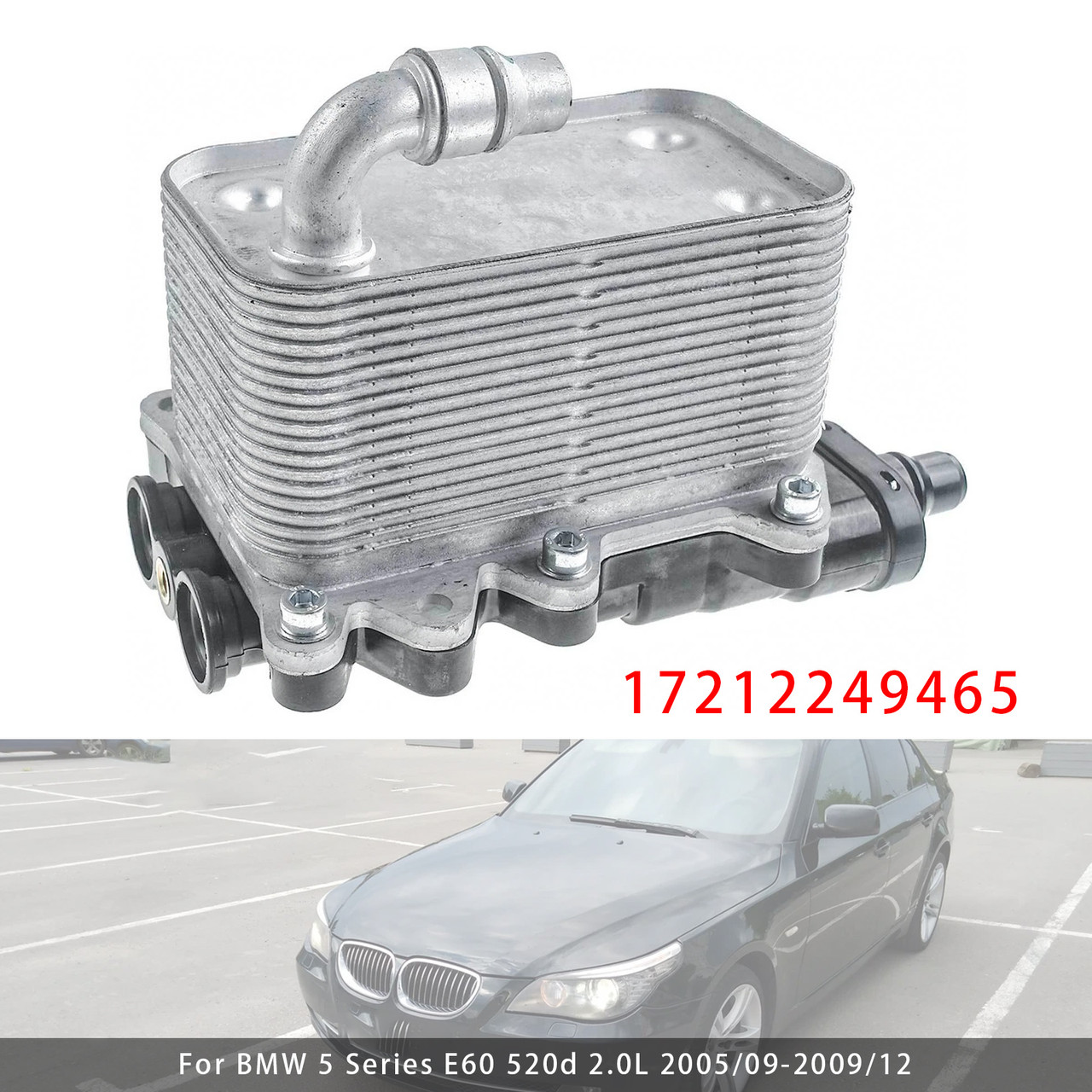 2002-2011 BMW 5 6 7 X3 Series Oil Cooler Engine Oil 17212249465 Generic