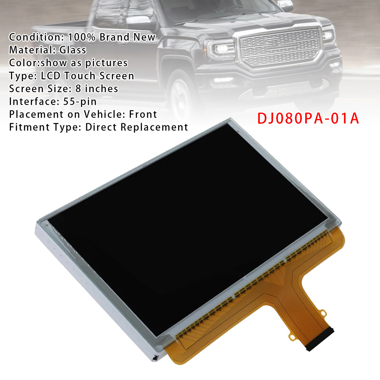 2015-2018 GMC Sierra Yukon Canyon 8 Inches Radio Touch-Screen Glass Digitizer DJ080PA-01A Generic