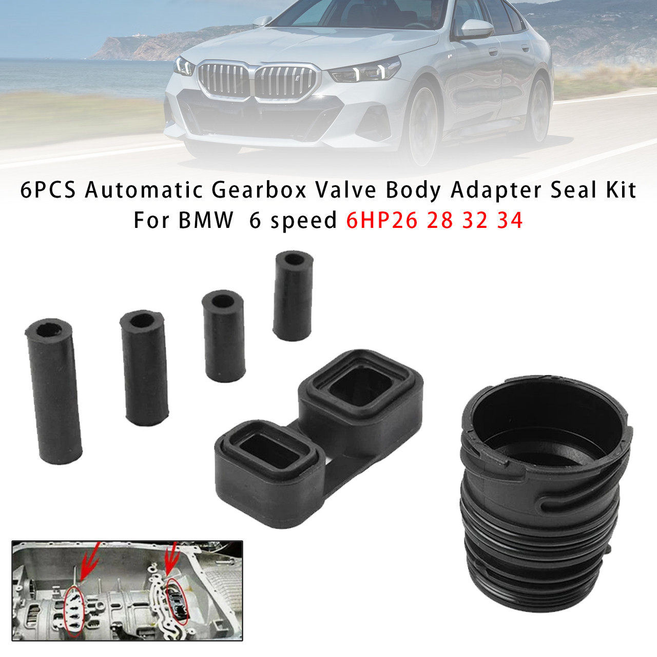 BMW 1 3 5 7 series 6PCS Automatic Gearbox Valve Body Adapter Seal 24347588725 Generic
