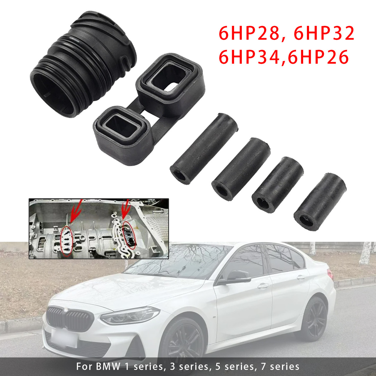 BMW X1 X3 X5 Z4 ZF 6PCS Automatic Gearbox Valve Body Adapter Seal 24347588725 Generic