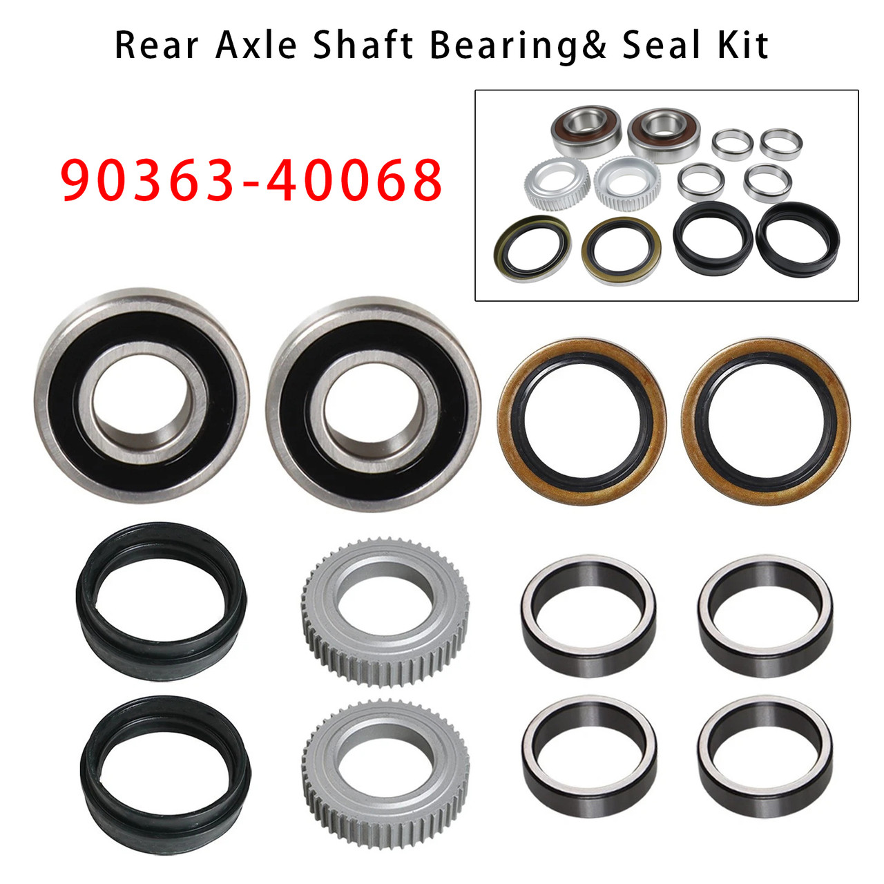 1998-2006 Toyota 4Runner T100 Tacoma Tundra Rear Axle Shaft Bearing& Seal Kit 90363-40068 Generic