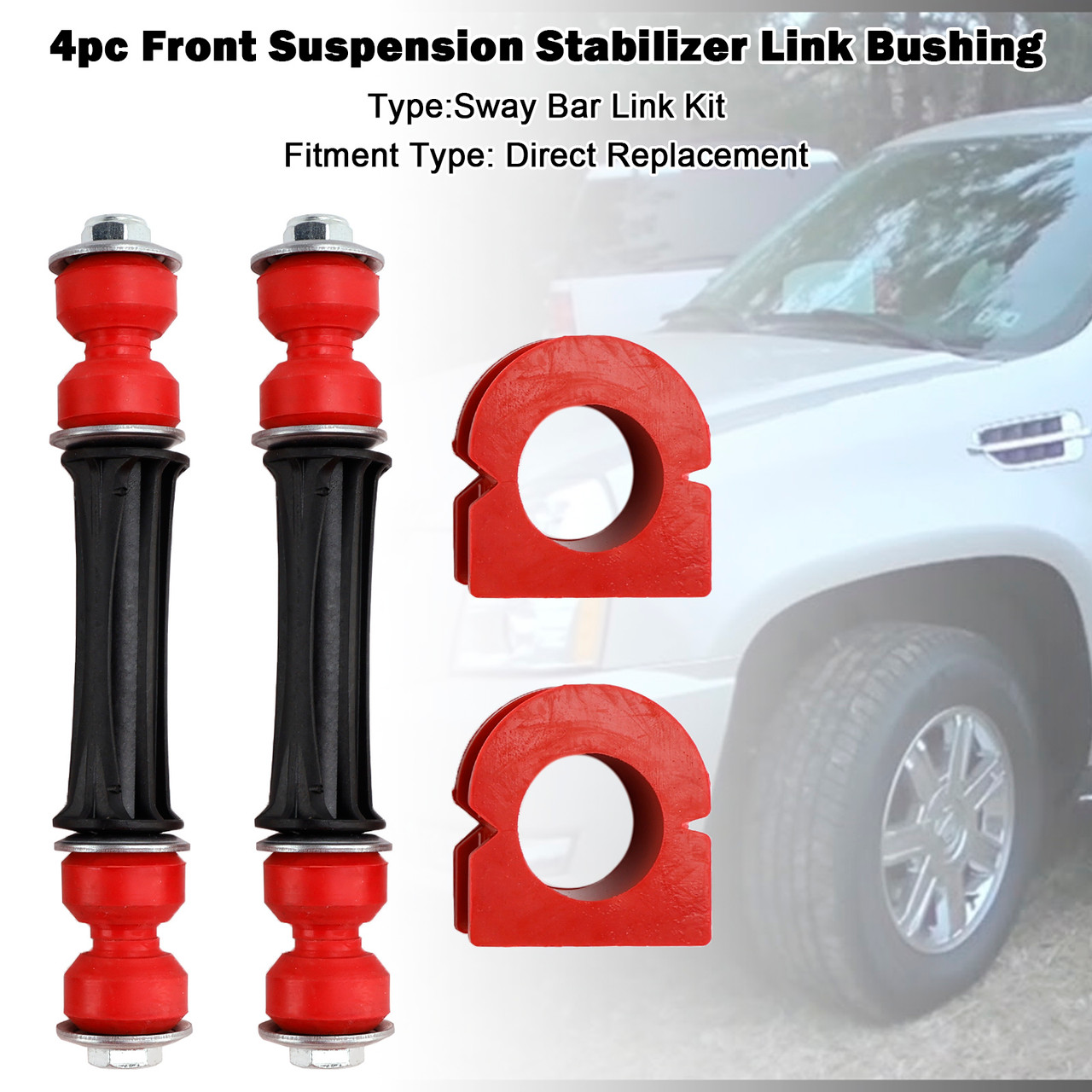 2007-2019 Cadillac Escalade 4pc Front Suspension Stabilizer Link Bushing K700538 Generic