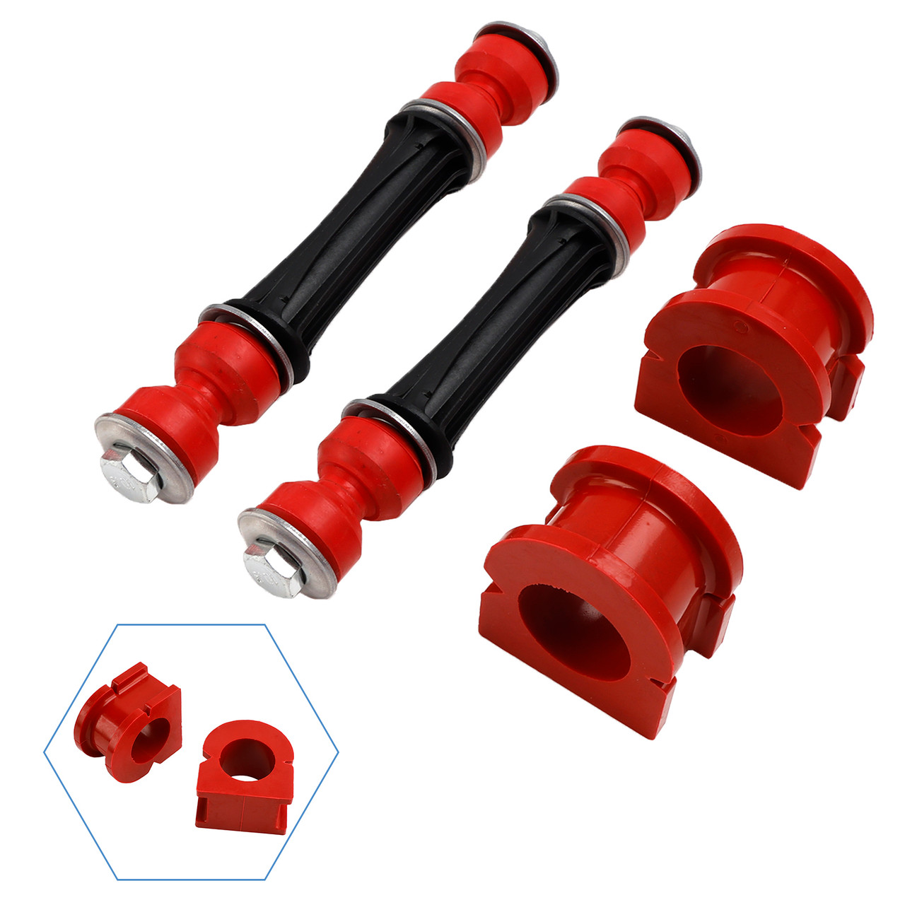 2007-2018 Chevrolet Avalanche Silverado Suburban Tahoe 1500 4pc Front Suspension Stabilizer Link Bushing K700538 Generic