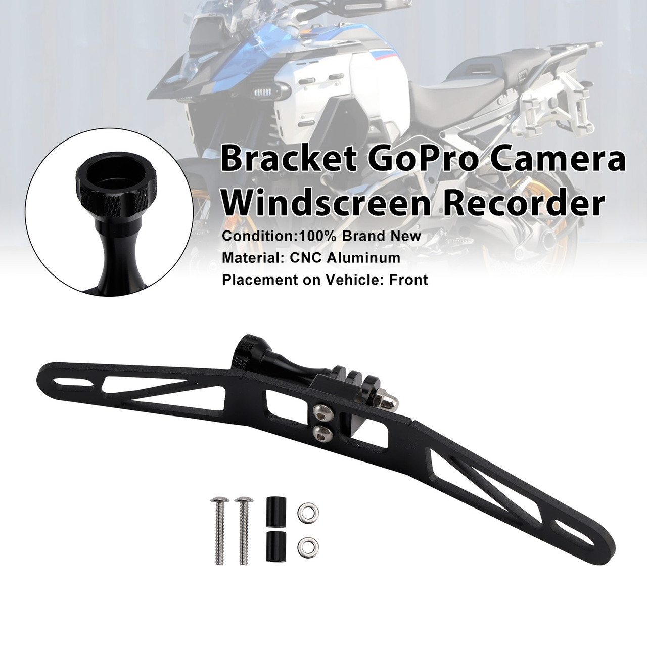 2018-2024 BMW F850GS/F750GS / ADV Bracket GoPro Camera Windscreen Recorder Black Generic