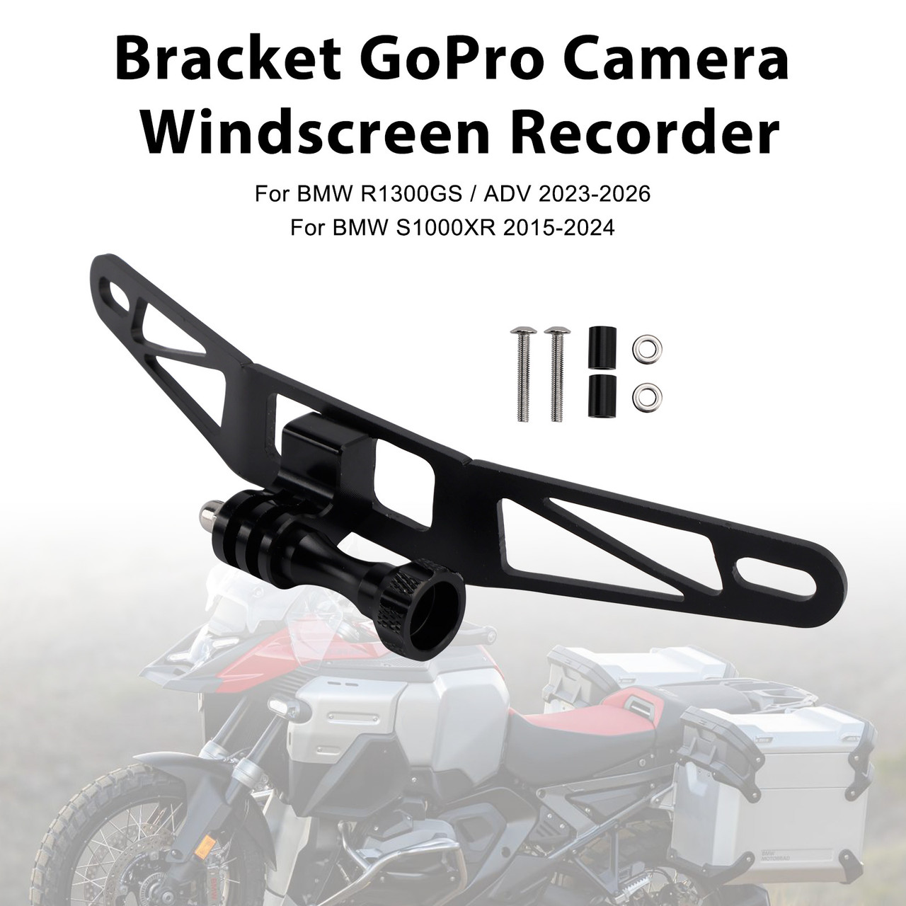 2010-2025 BMW K1600 GT/GTL Bracket GoPro Camera Windscreen Recorder Black Generic